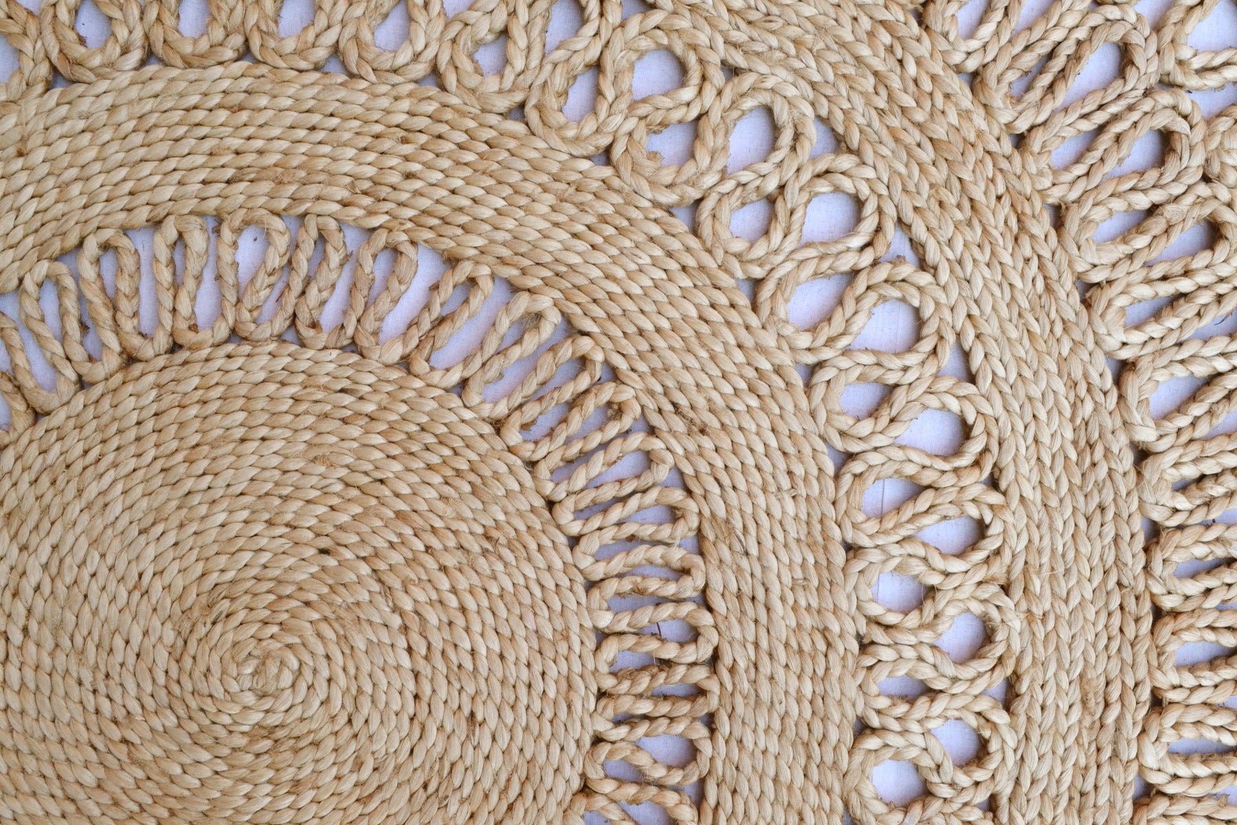 Tribal Round Jute Rug - 1069 - Natural - 120x120cm