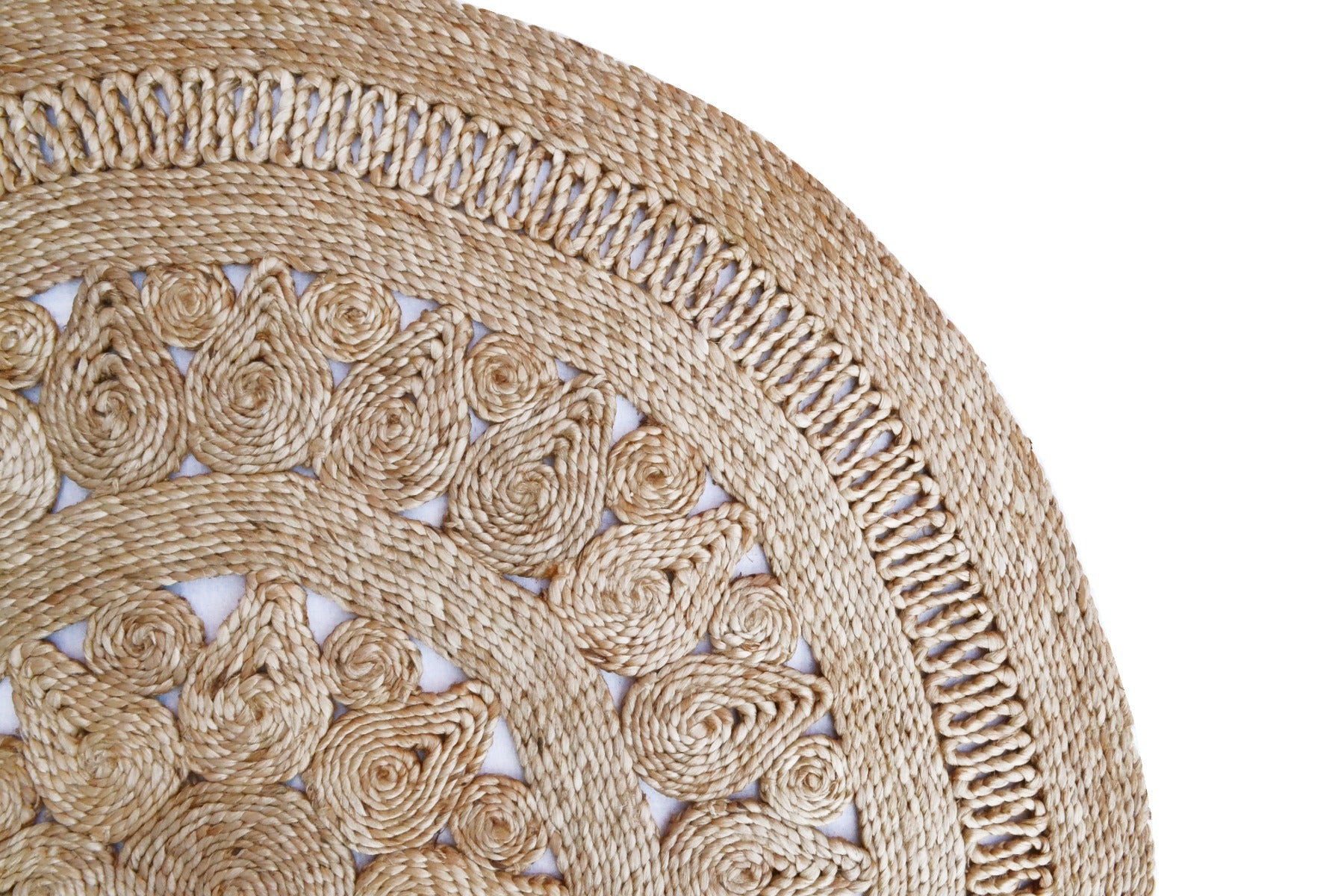 Tribal Round Jute Rug - 1079 - Natural - 120x120cm