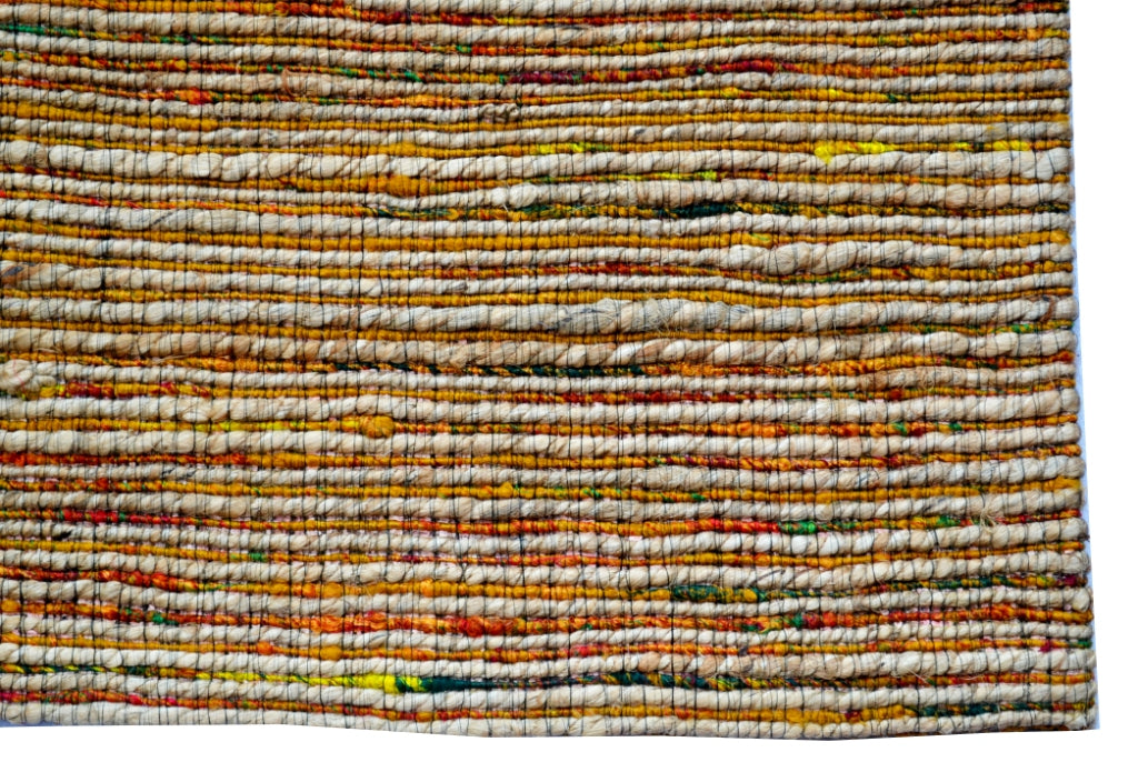 Trendy Handwoven Jute & Silk Rug - Stripe 6001 - Natural/Gold - 110x160cm