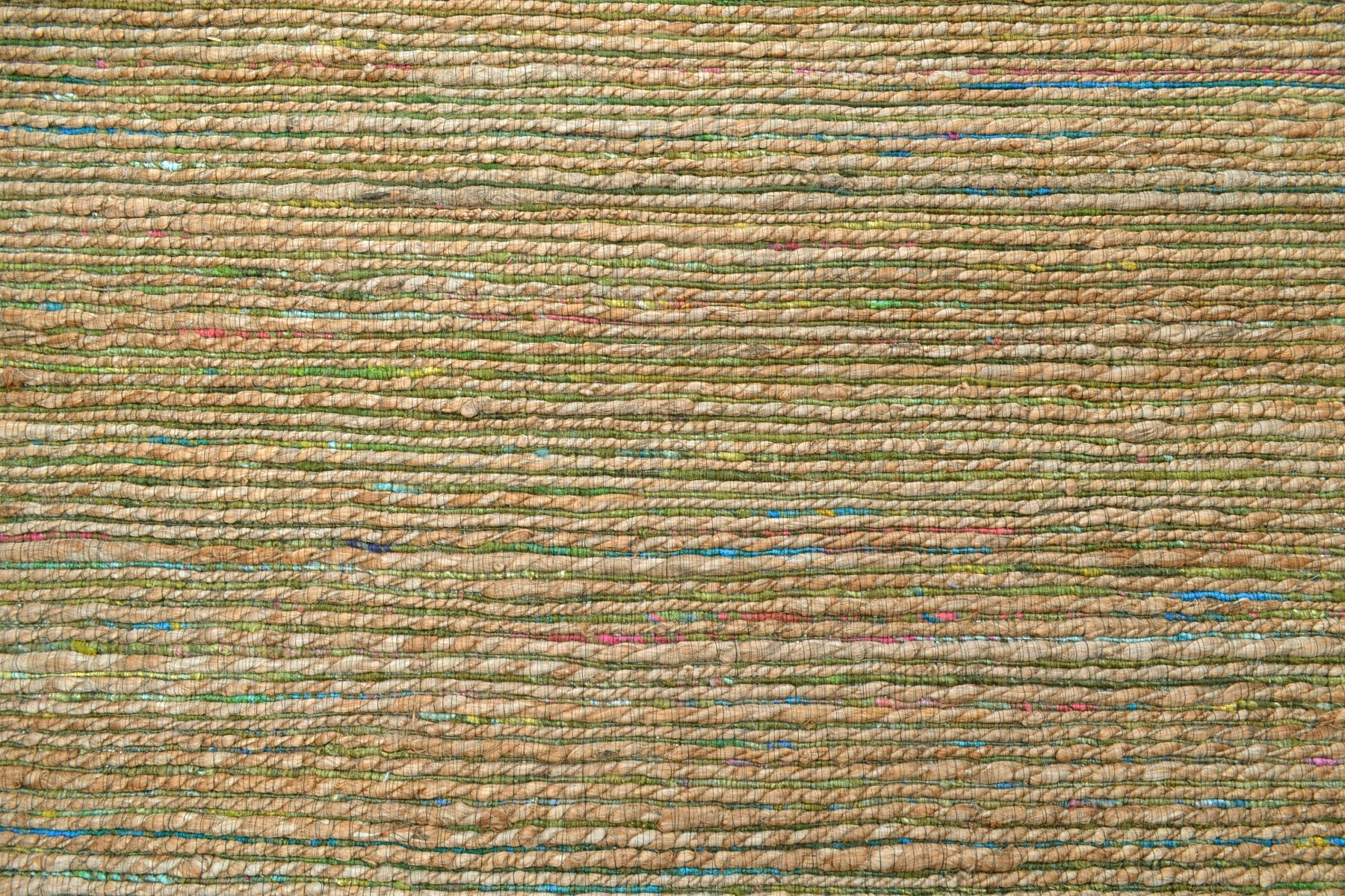 Trendy Handwoven Jute & Sari Silk Rug - 6001 - Natural/Green - 160x230cm