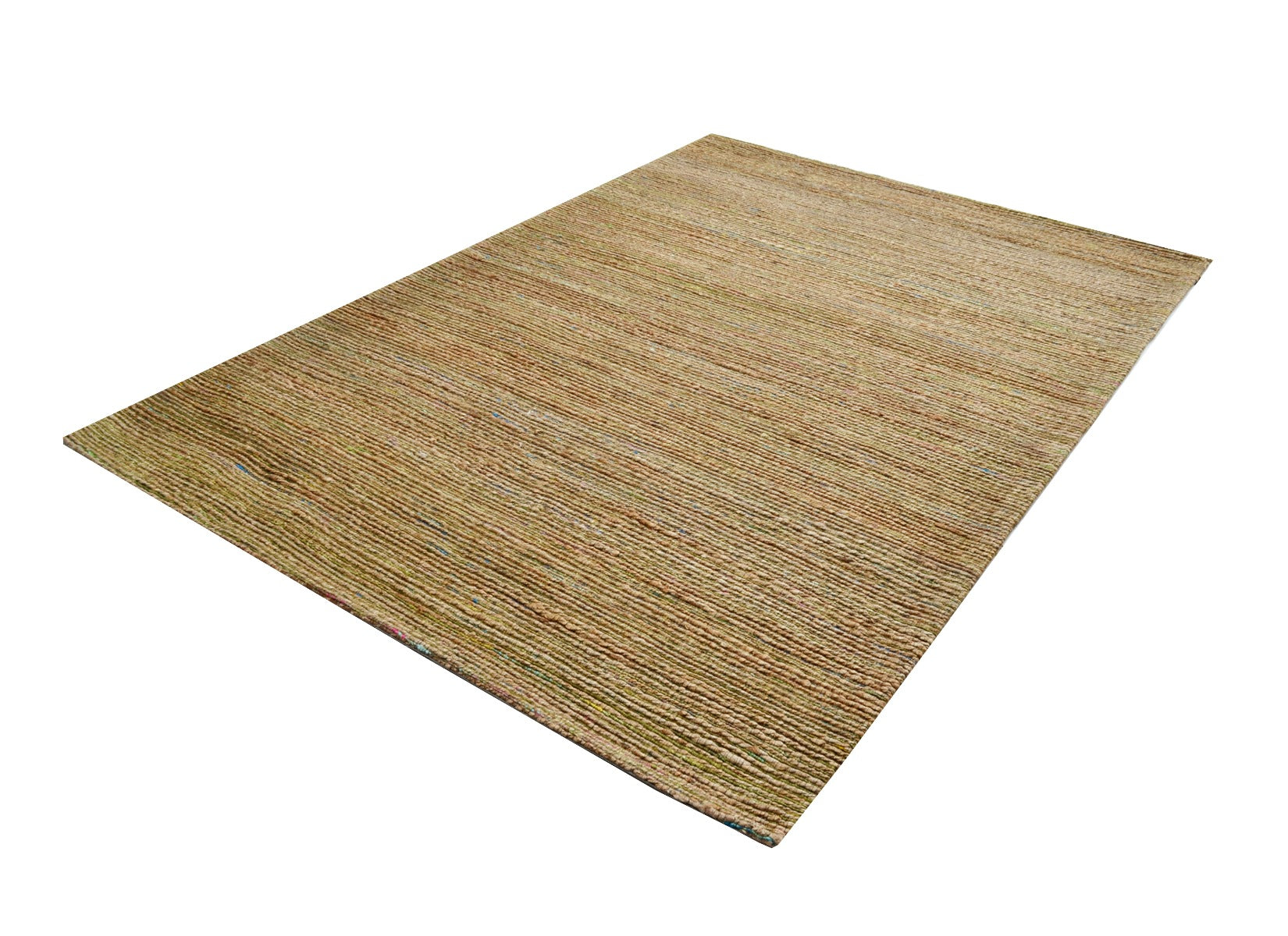 Trendy Handwoven Jute & Sari Silk Rug - 6001 - Natural/Green - 160x230cm