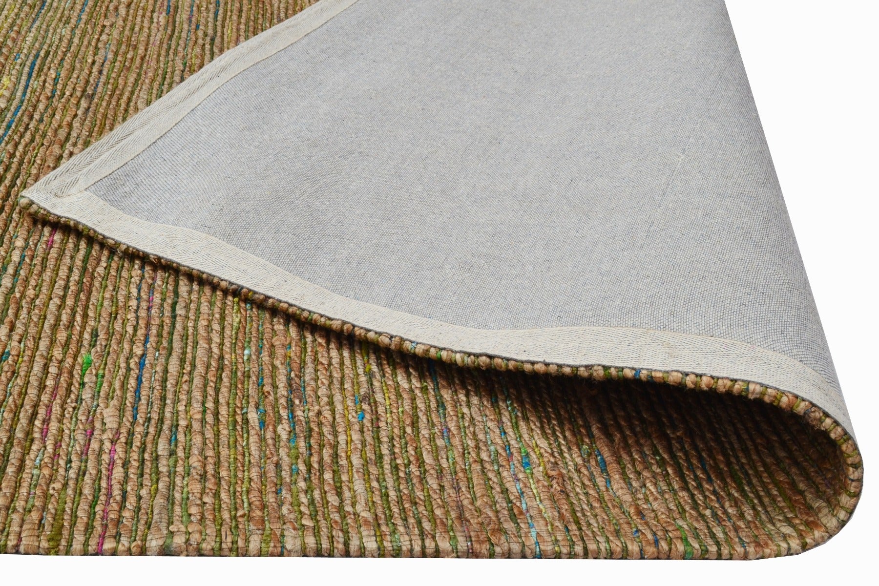 Trendy Handwoven Jute & Sari Silk Rug - 6001 - Natural/Green - 160x230cm