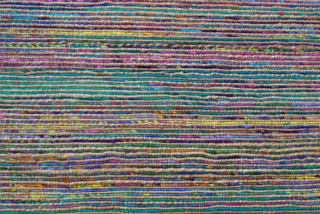 Trendy Handwoven Jute & Silk Rug - Stripe 6001 - Natural/Multi - 110x160cm
