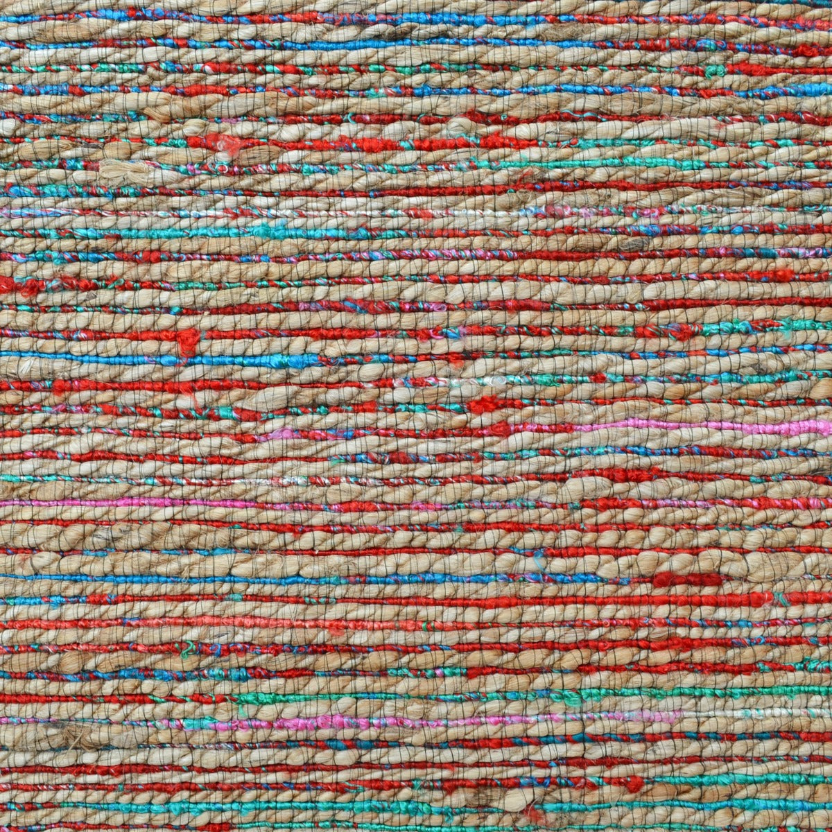 Handwoven Natural Jute Rug-Kerala 6001-Natural/Red Multi-110x160cm