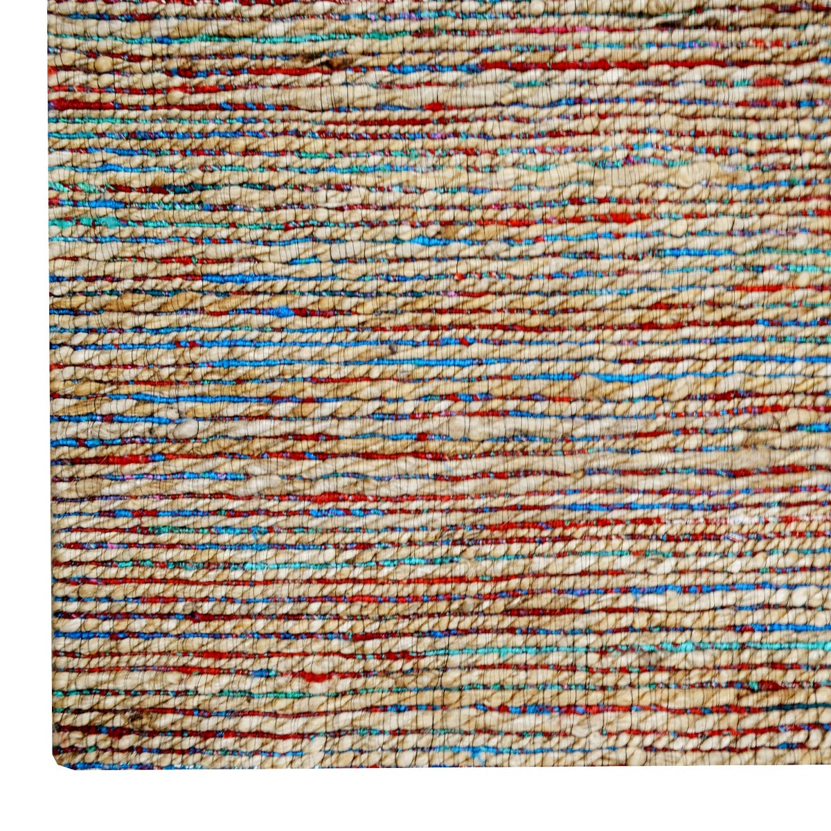 Handwoven Natural Jute Rug-Kerala 6001-Natural/Red Multi-110x160cm