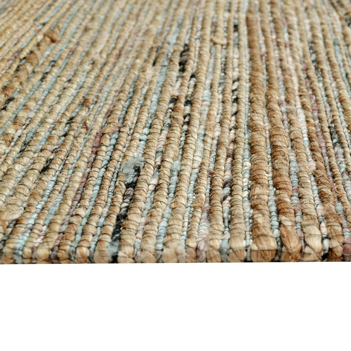 Handwoven Natural Jute Rug-Kerala 6001-Natural/Silver-80x150cm