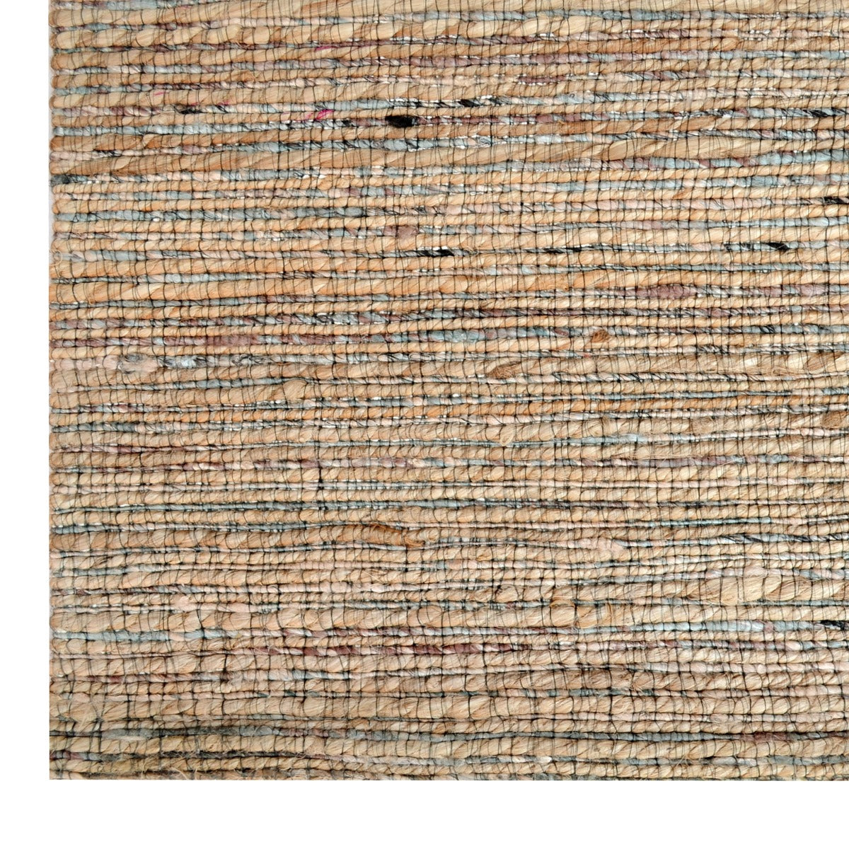 Handwoven Natural Jute Rug-Kerala 6001-Natural/Silver-80x150cm