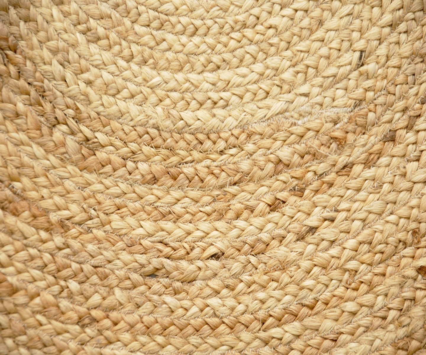 Handmade Round Jute Rug - Plain - Natural - 100x100
