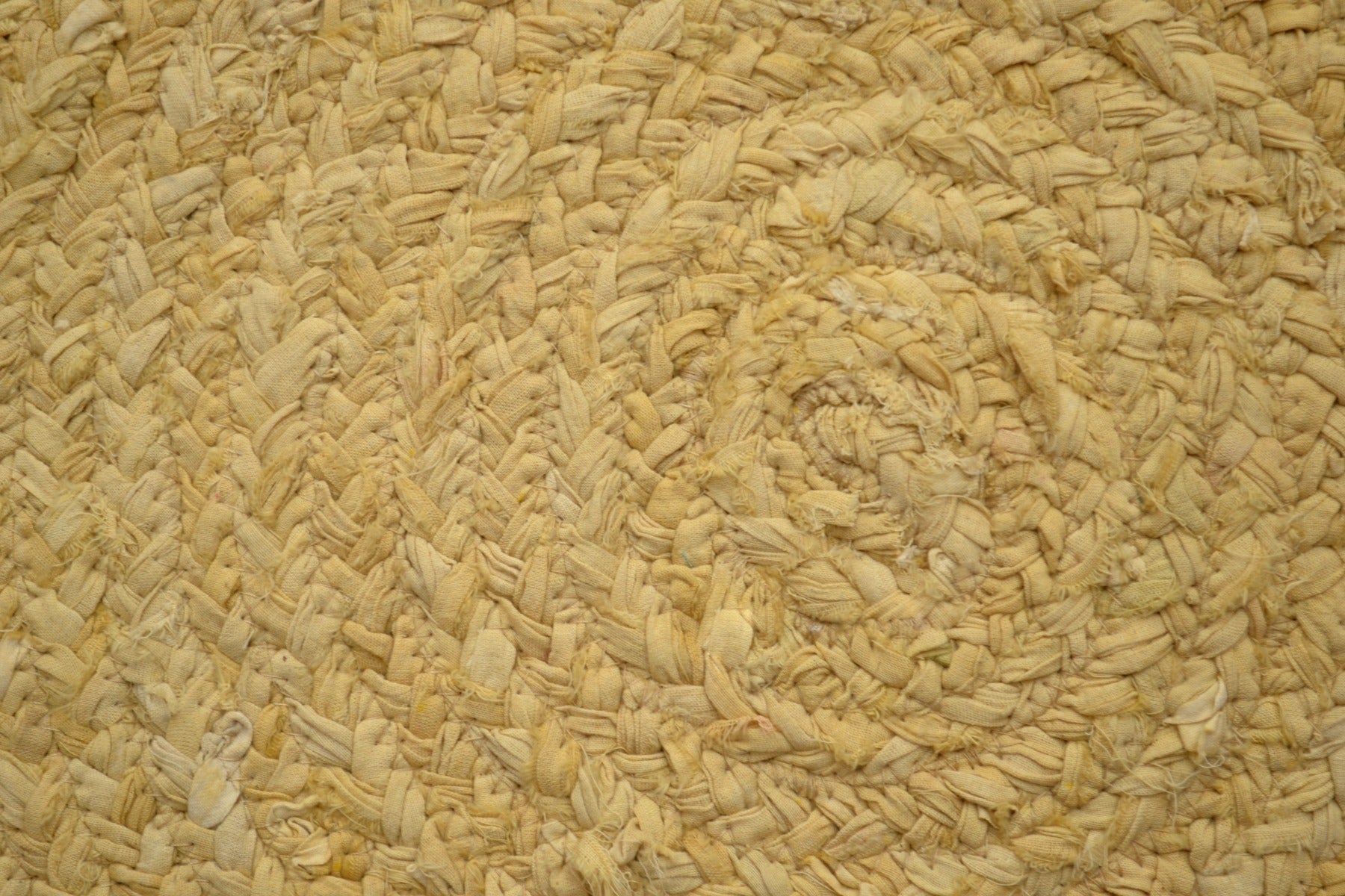 Tribal Round Handwoven Jute Rug - Ripple - Mustard Yellow/Natural - 120x120cm