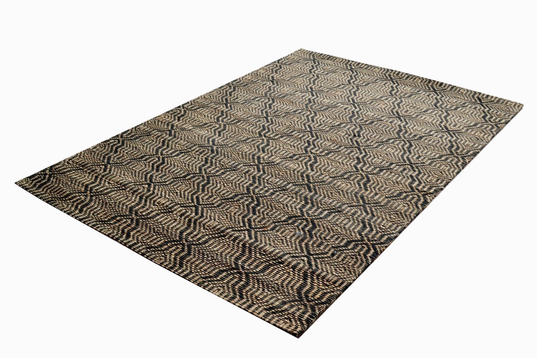 Mirage Handwoven Wool & Jute Rug - Natural/Black - 190x280cm