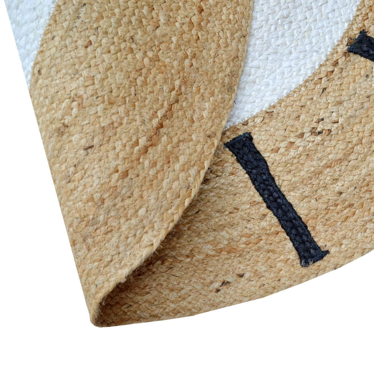 Handmade Kids Jute Round Rug-Simba 1144-Natural-100x100cm