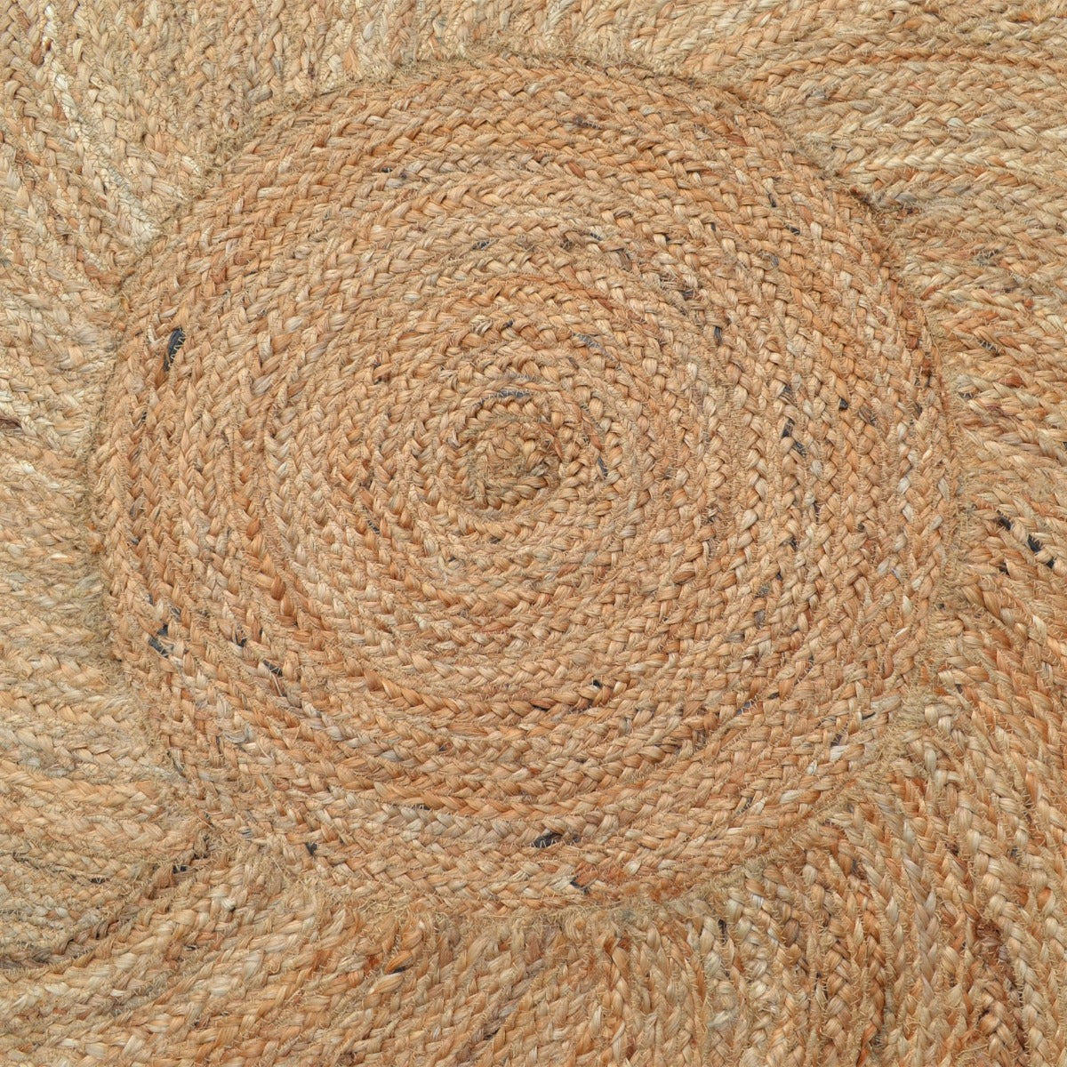 Handwoven Natural Jute Rug-Spiral 1136-Natural-120x120cm
