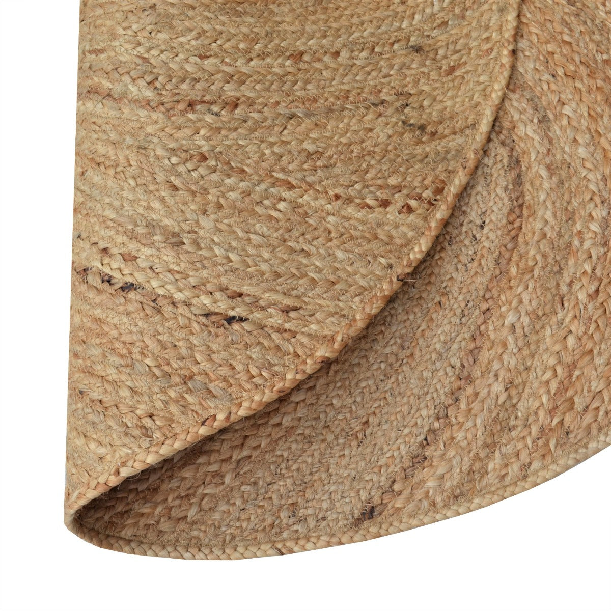 Handwoven Natural Jute Rug-Spiral 1136-Natural-120x120cm