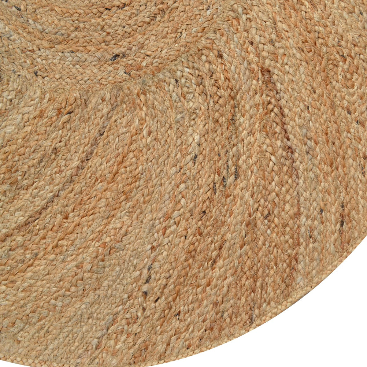Handwoven Natural Jute Rug-Spiral 1136-Natural-120x120cm