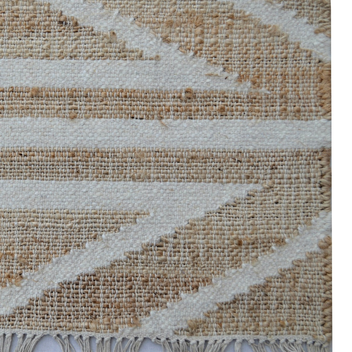 Natural Handwoven Jute Rug-Toulon 1133-Natural/Ivory-110x160cm