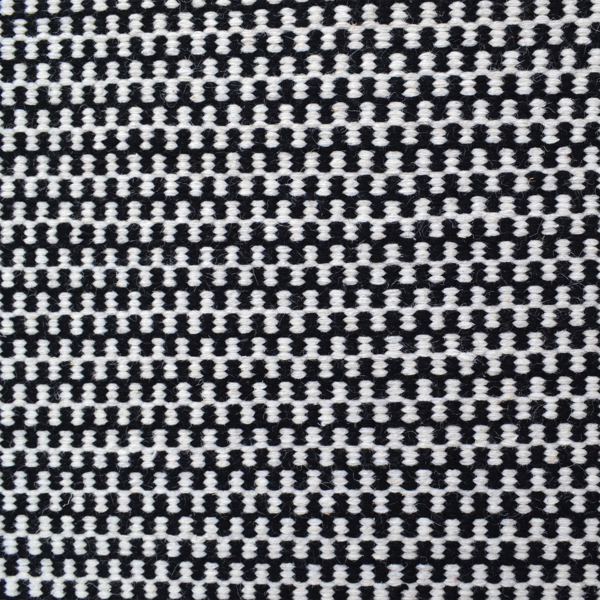 Handwoven Scandi Wool Rug- 6443- Black/White-80x150cm