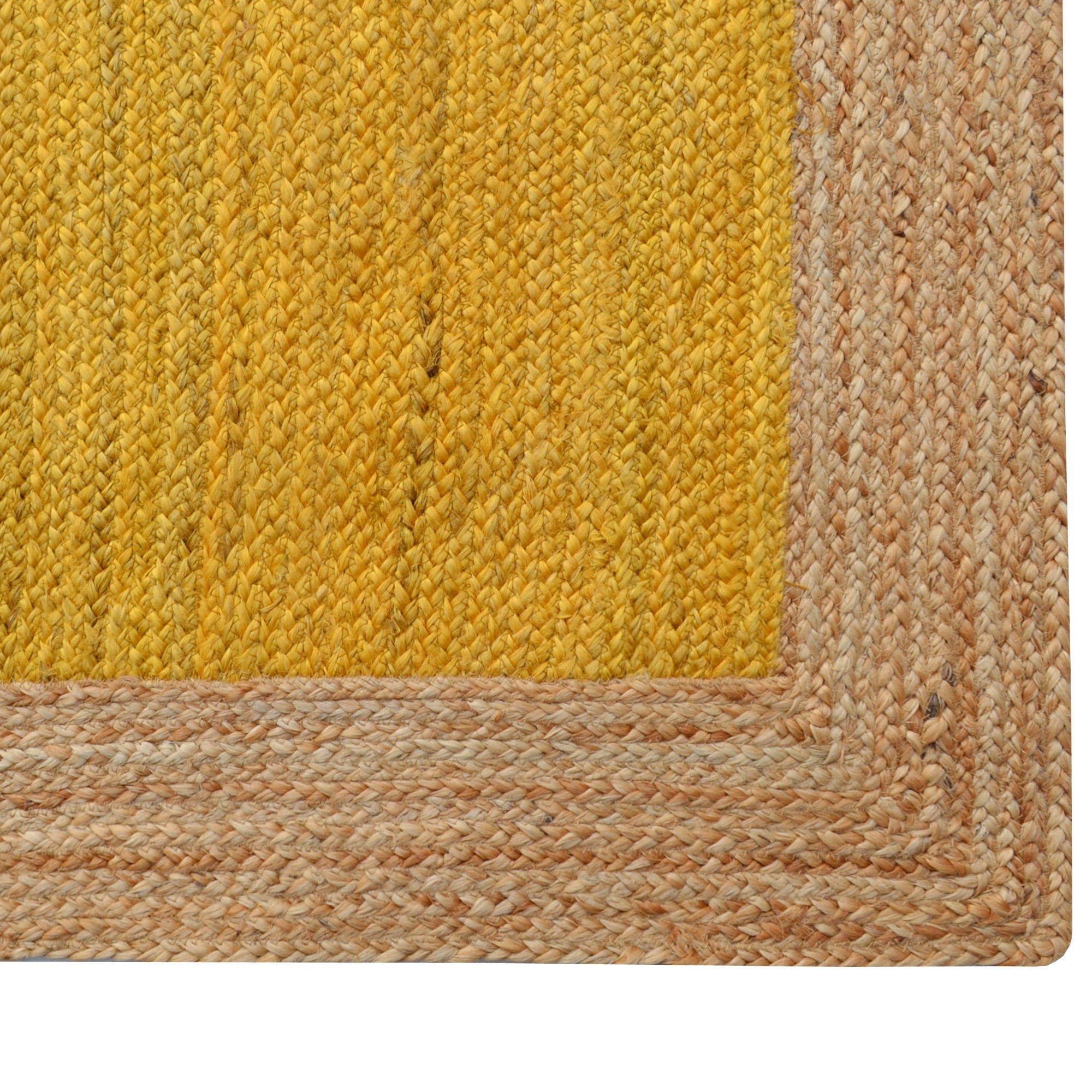 Handwoven Border Jute Rug-1147-Natural/Gold-80X150cm