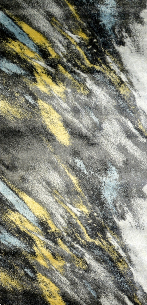 Modern Quality Luminous Rug-650-Dk Grey/Antracite-80x300cm
