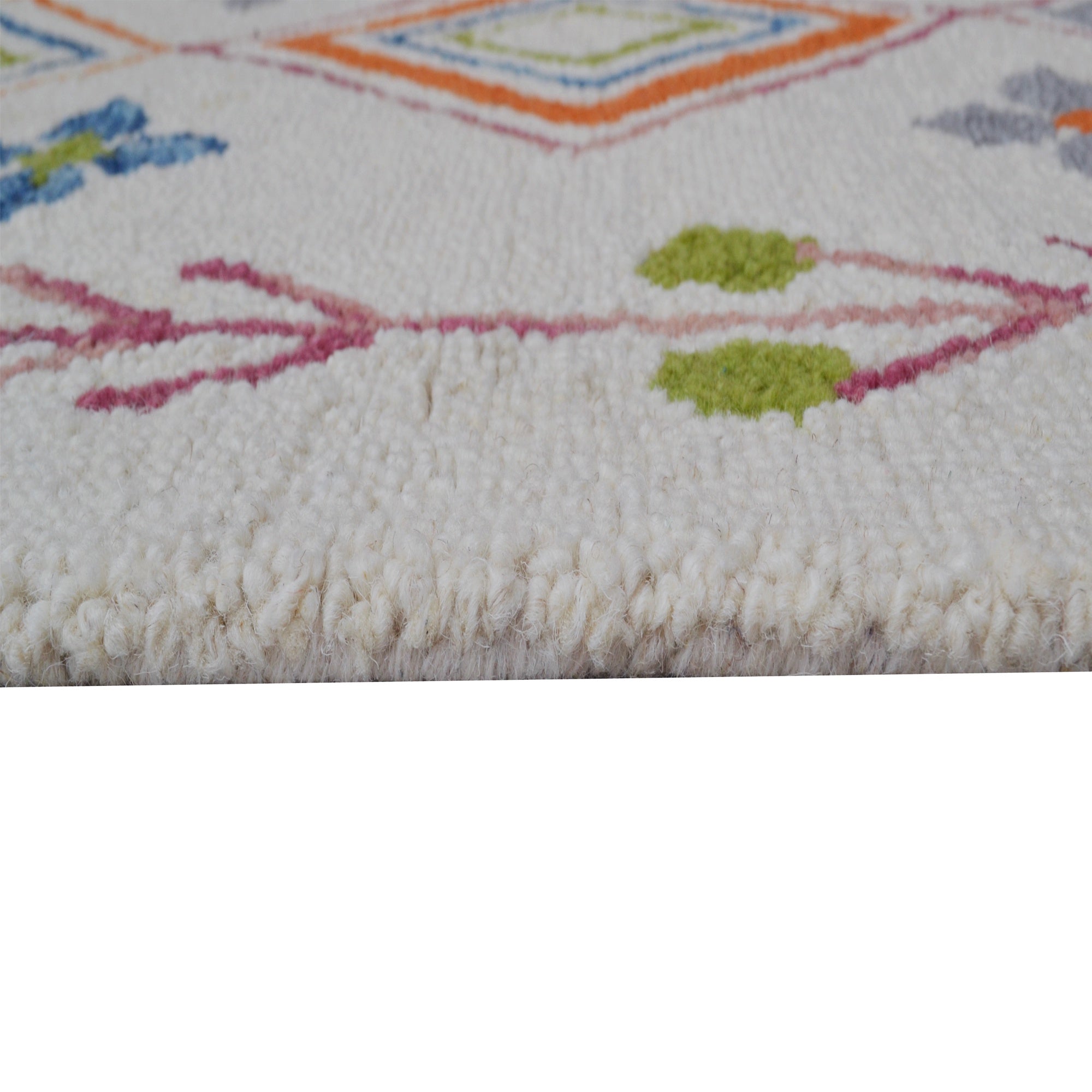 Handtufted Wool Rug-Decotex 6451-Ivory/Multi-80X150cm