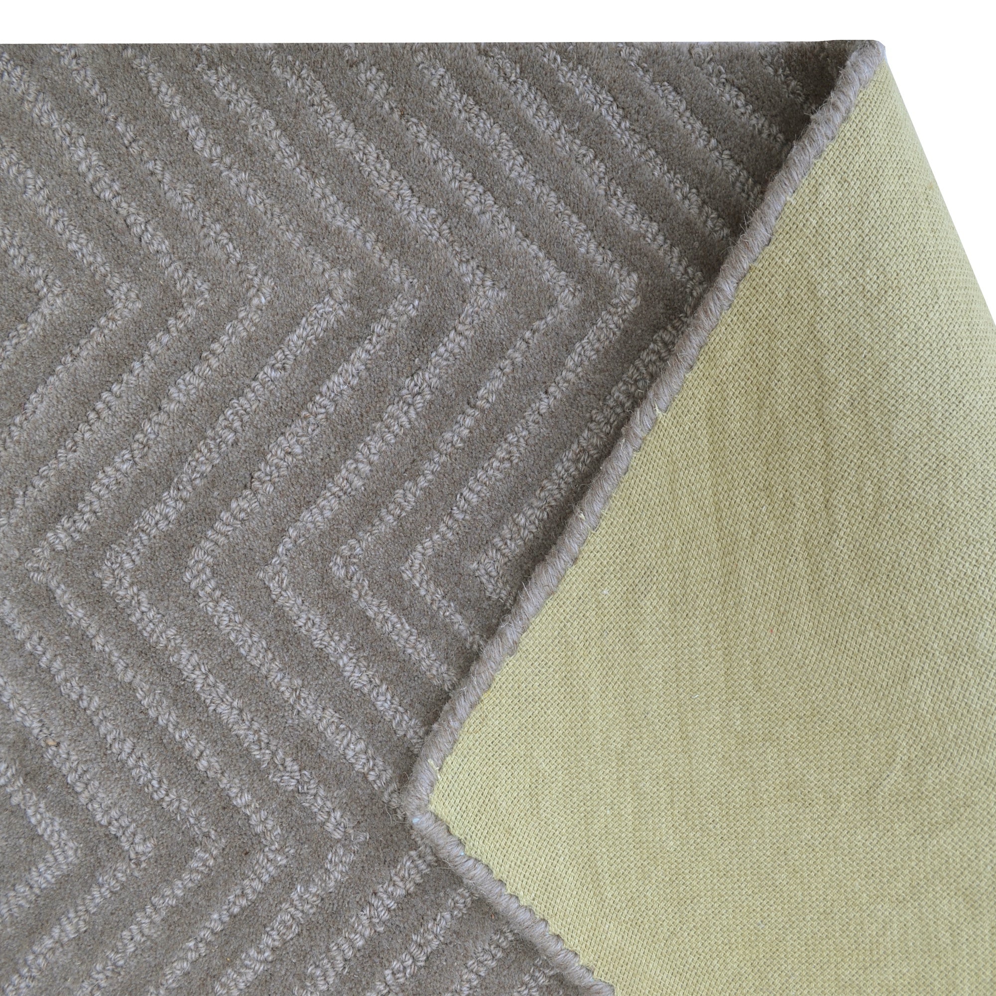 Handmade Chevron Wool Rug- 6439- Soft Stone-60x90cm