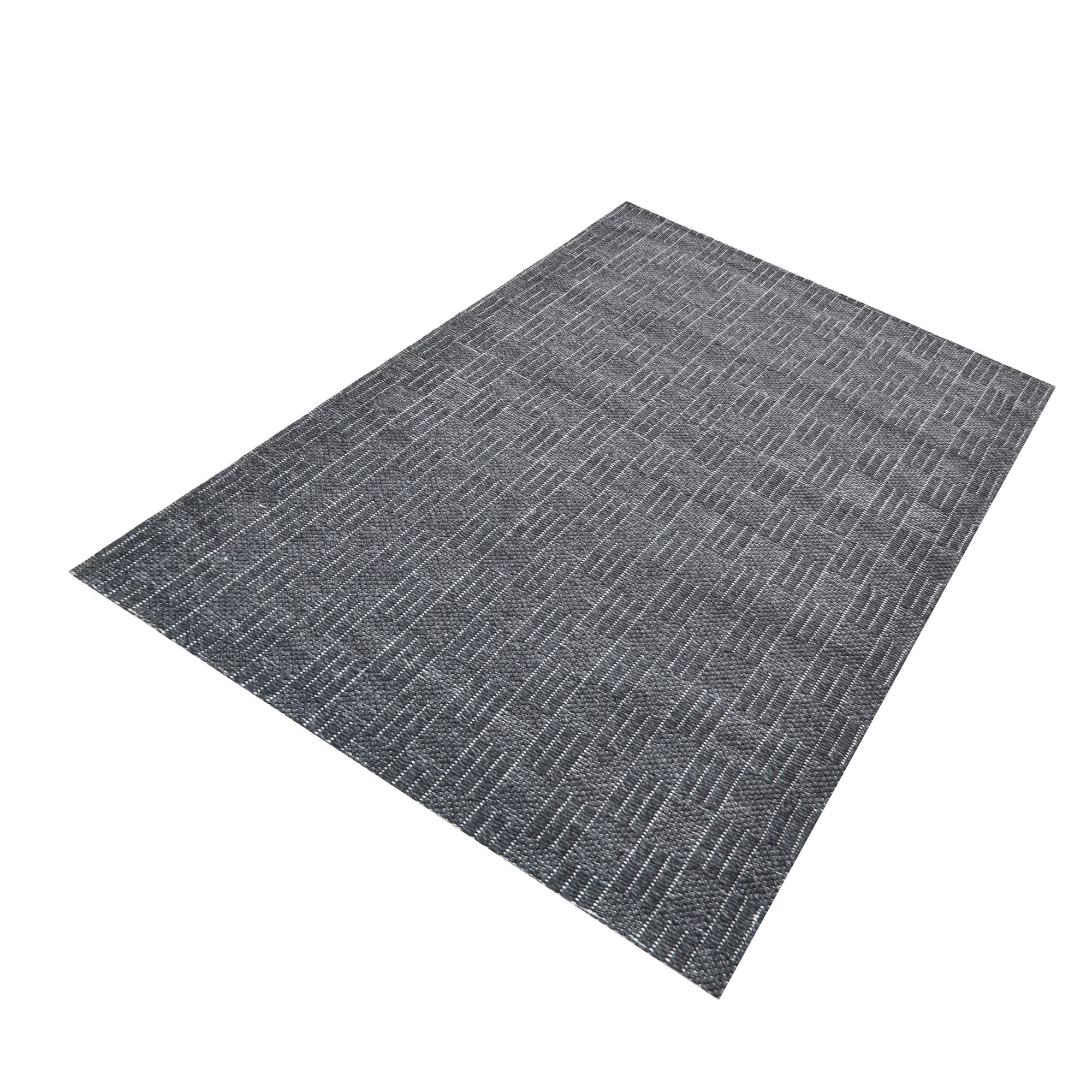 Handwoven Wool Rug-Ruskin 501-Charcoal-110X160cm