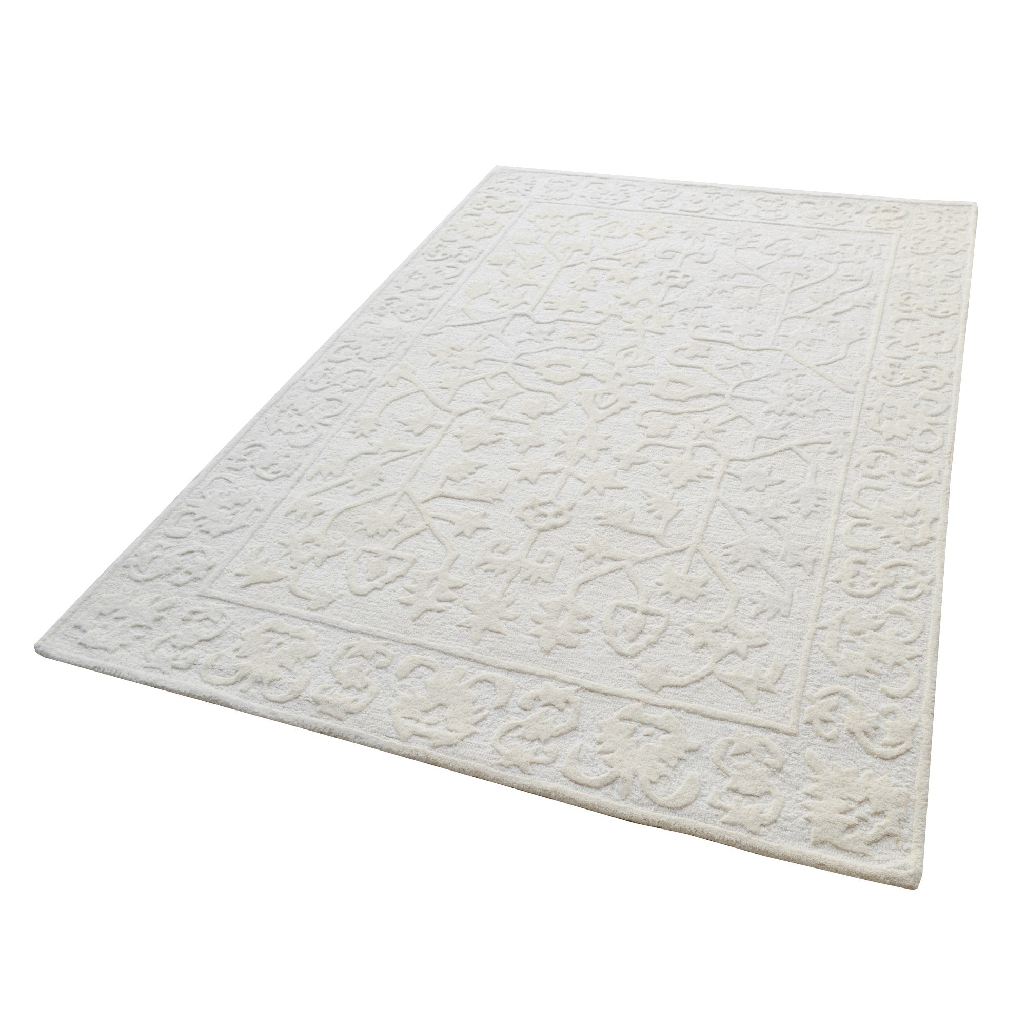 Handmade Amalfi Wool Rug-6424-IVORY-110x160cm