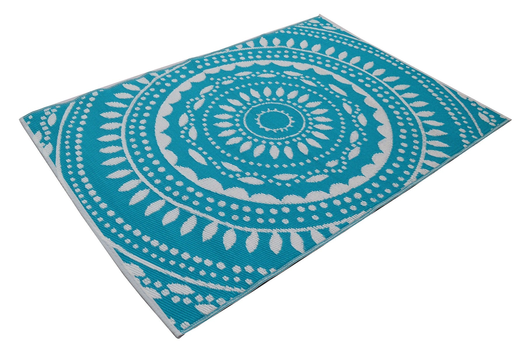 Alfresco Reversible Outdoor Mat - 21A1 - Aqua/White - 120x170cm