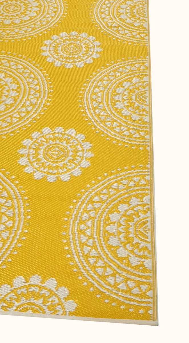 Alfresco Reversible Outdoor Mat - 21A3 - Yellow/White - 120x170cm