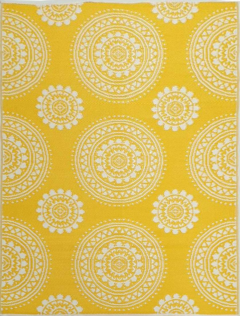 Alfresco Reversible Outdoor Mat - 21A3 - Yellow/White - 120x170cm