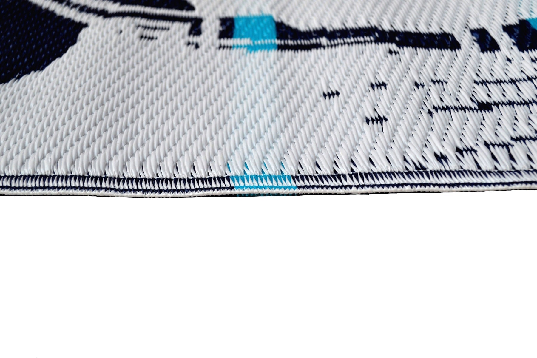 Alfresco Reversible Outdoor Mat - 21A4 - Blue/White - 120x170cm