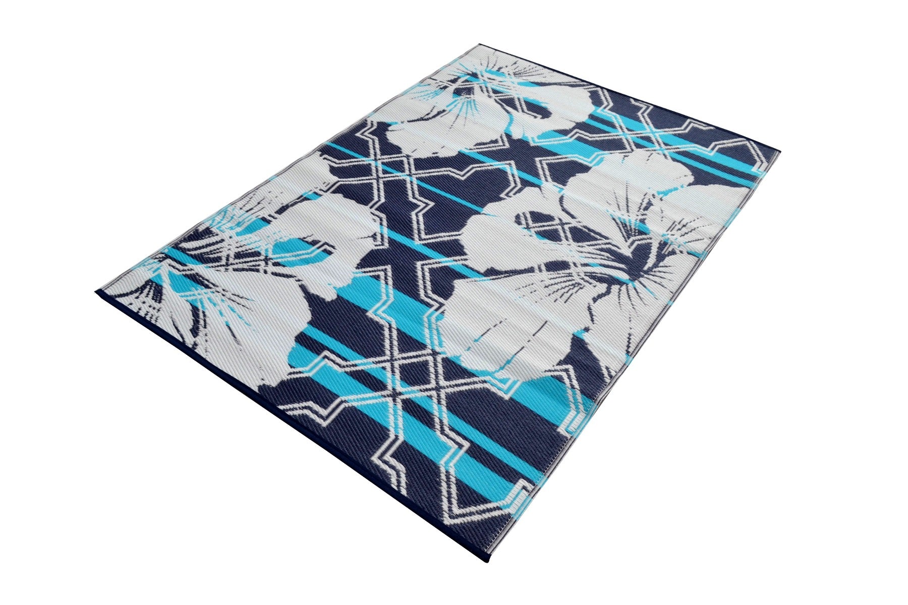 Alfresco Reversible Outdoor Mat - 21A4 - Blue/White - 120x170cm