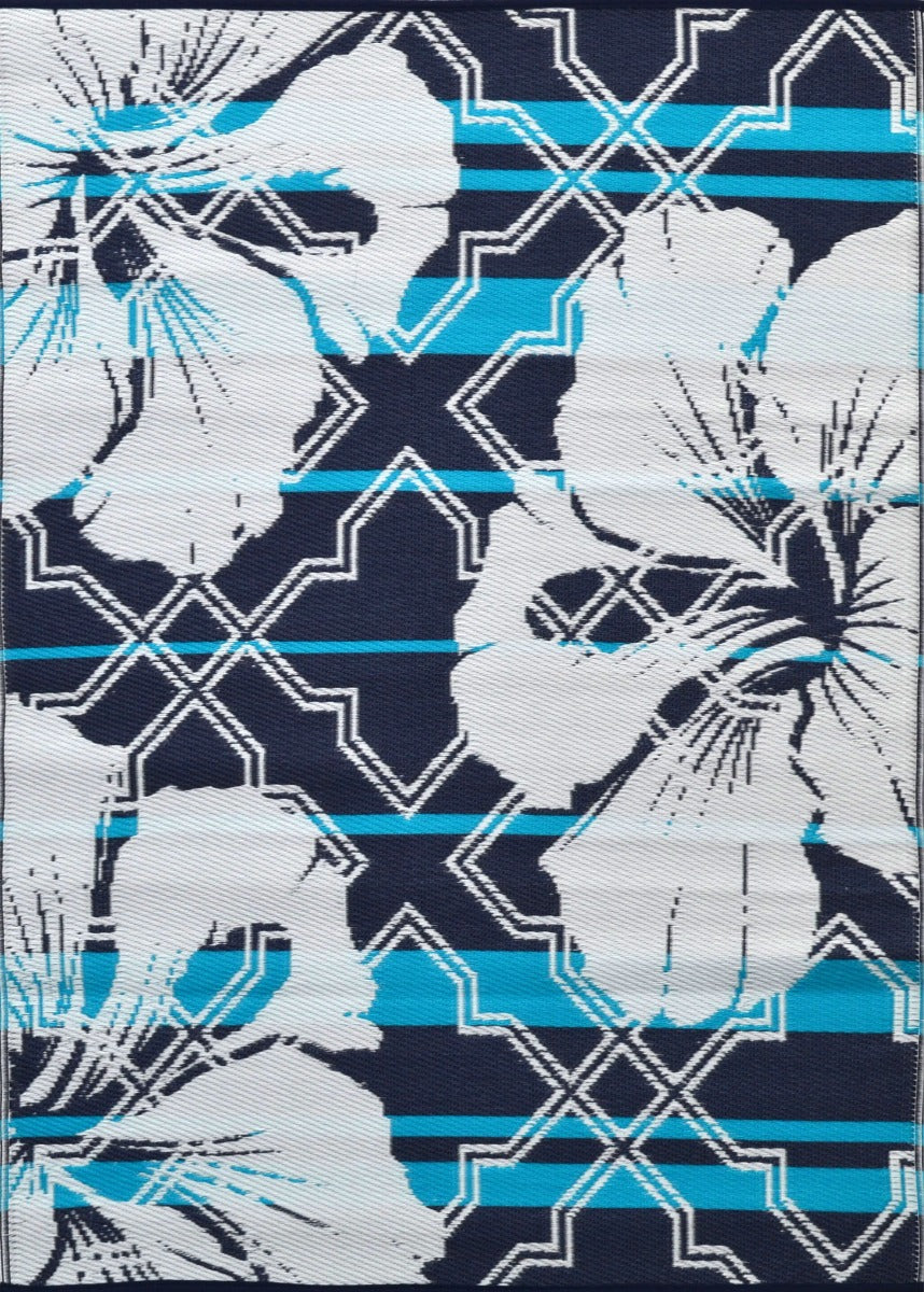 Alfresco Reversible Outdoor Mat - 21A4 - Blue/White - 120x170cm
