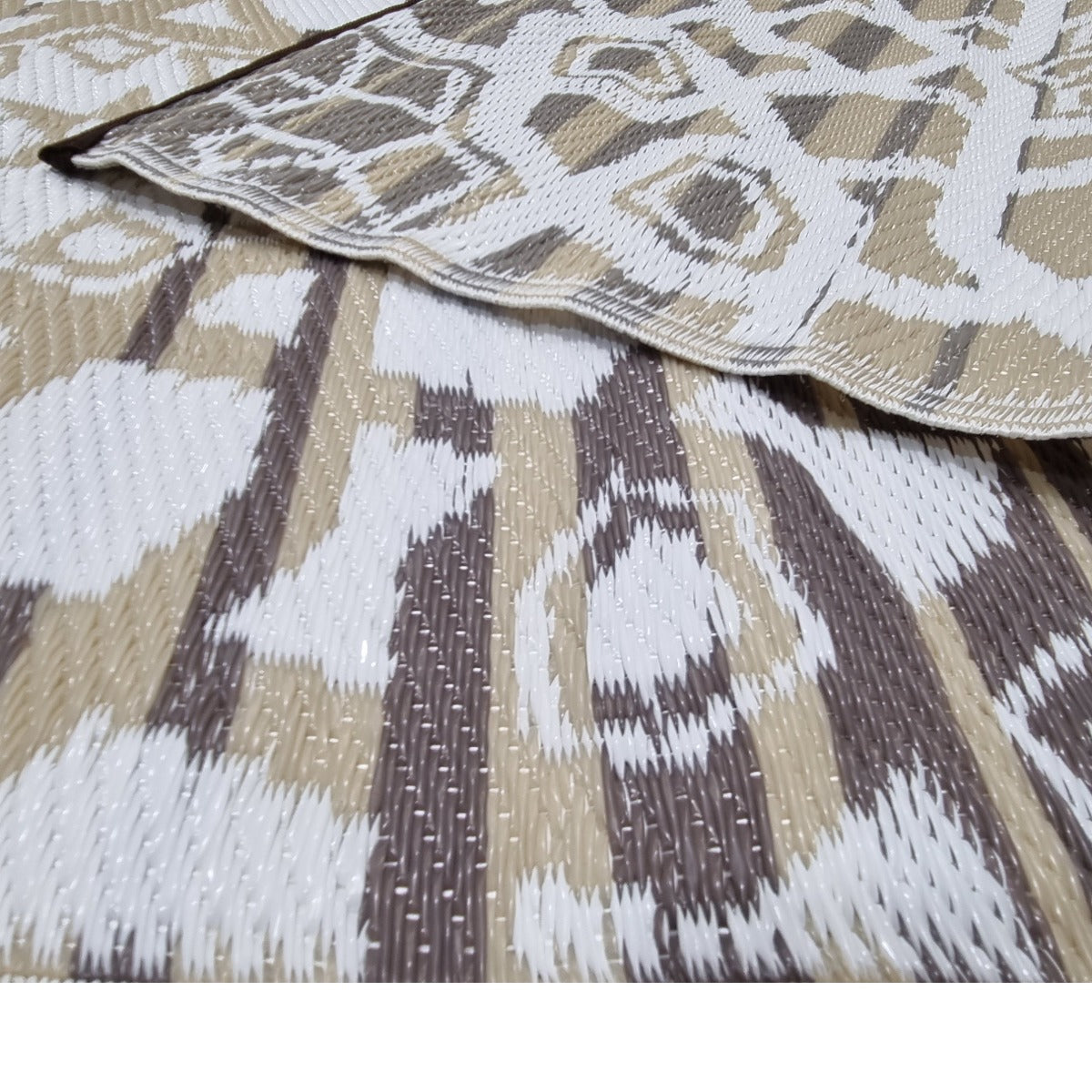 Reversible Outdoor Plastic Mat - Chatai 21A6 - Beige Multi-120x170cm