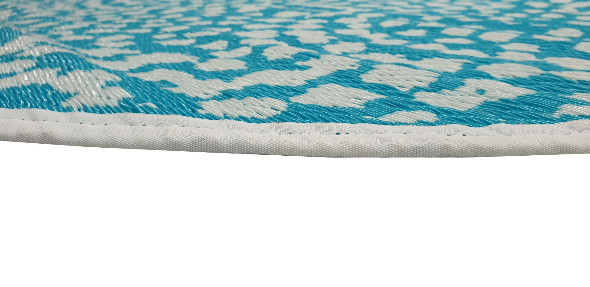 Alfresco Reversible Round Outdoor Mat - 21R1 - Aqua/White - 180x180cm