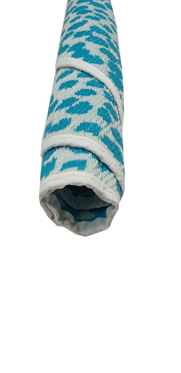 Alfresco Reversible Round Outdoor Mat - 21R1 - Aqua/White - 180x180cm
