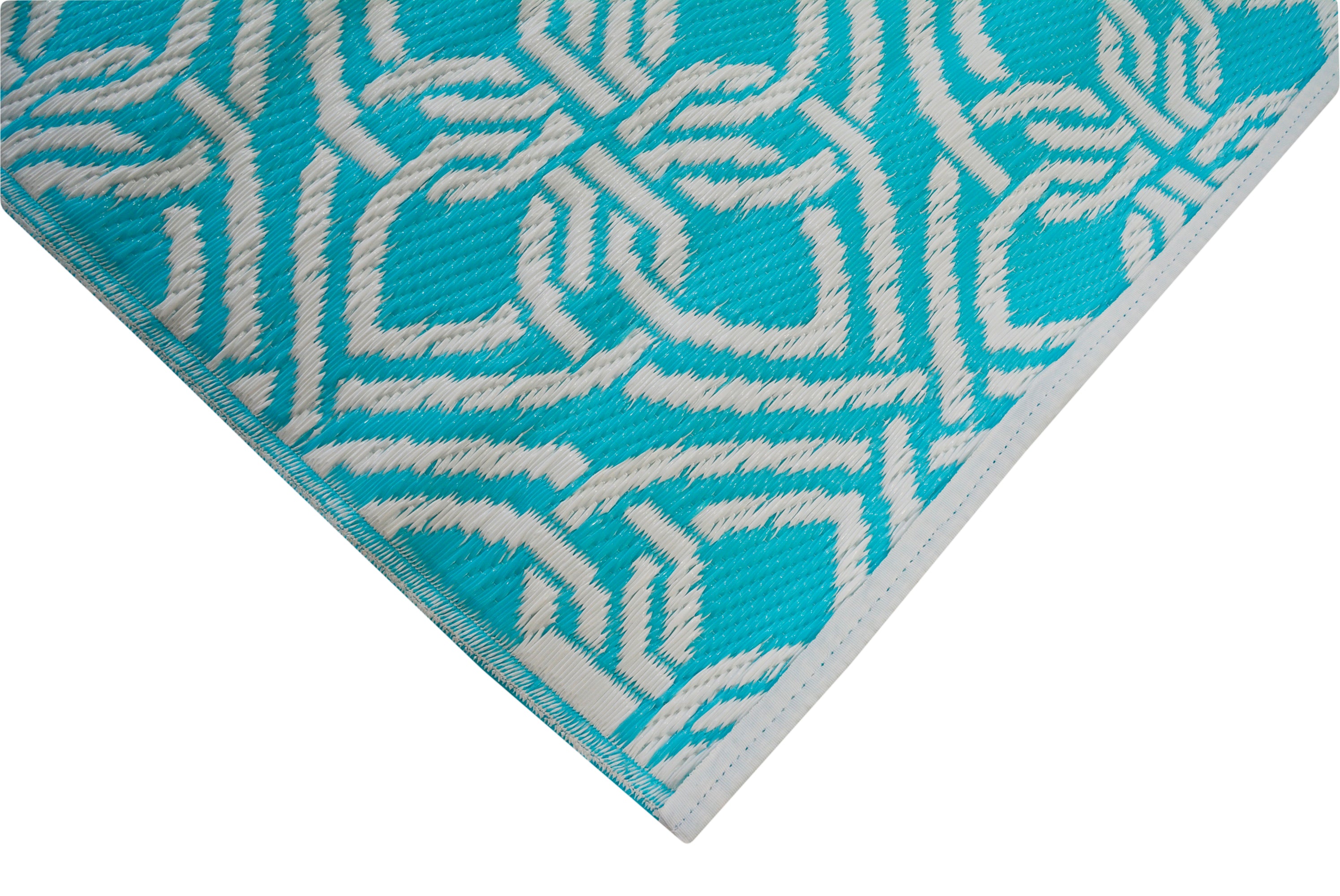 Vibrant & Reversible Outdoor/Indoor Mats - Chatai-2398-Auqa - 120x170