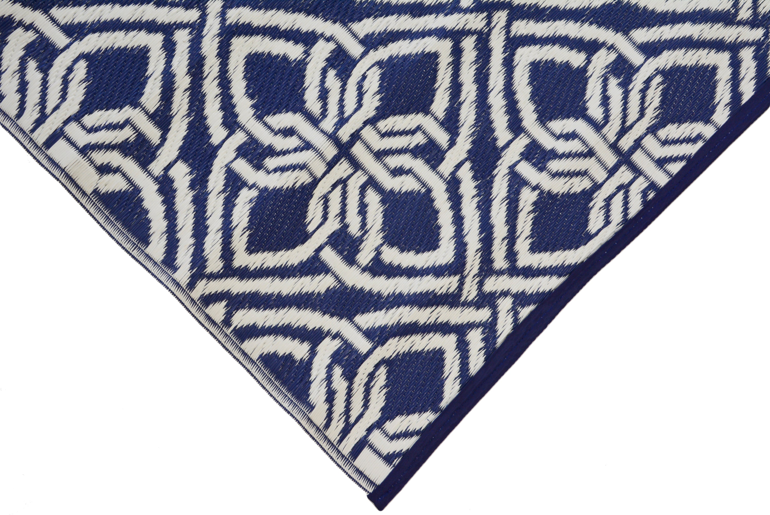 Reversible Indoor/Outdoor Mats - Chatai-2398-Neavy/White-120x170
