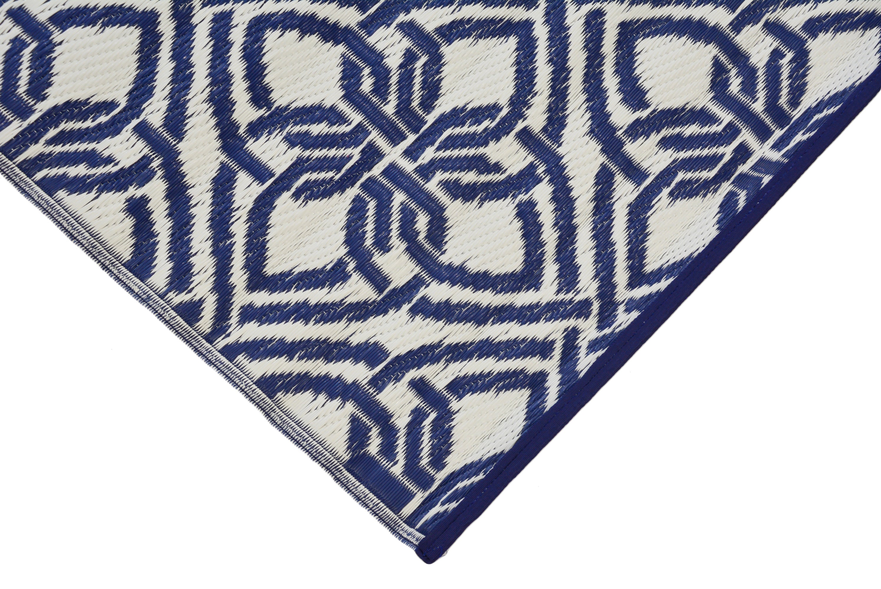 Reversible Indoor/Outdoor Mats - Chatai-2398-Neavy/White-120x170