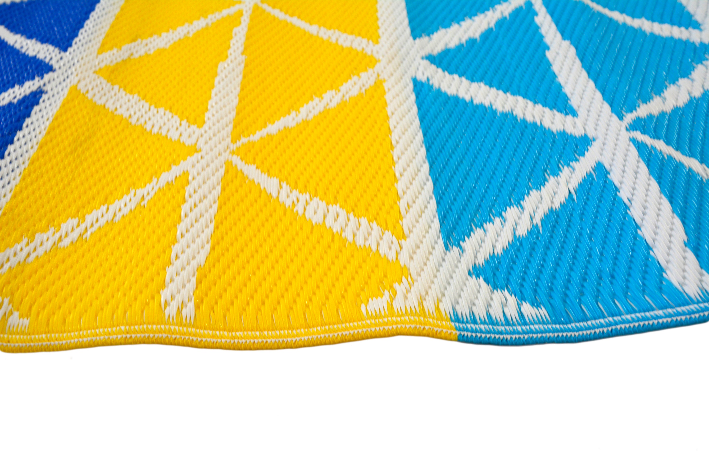 Reversible Indoor/Outdoor Mats - Chatai-2685-Aqua Yellow-120x170