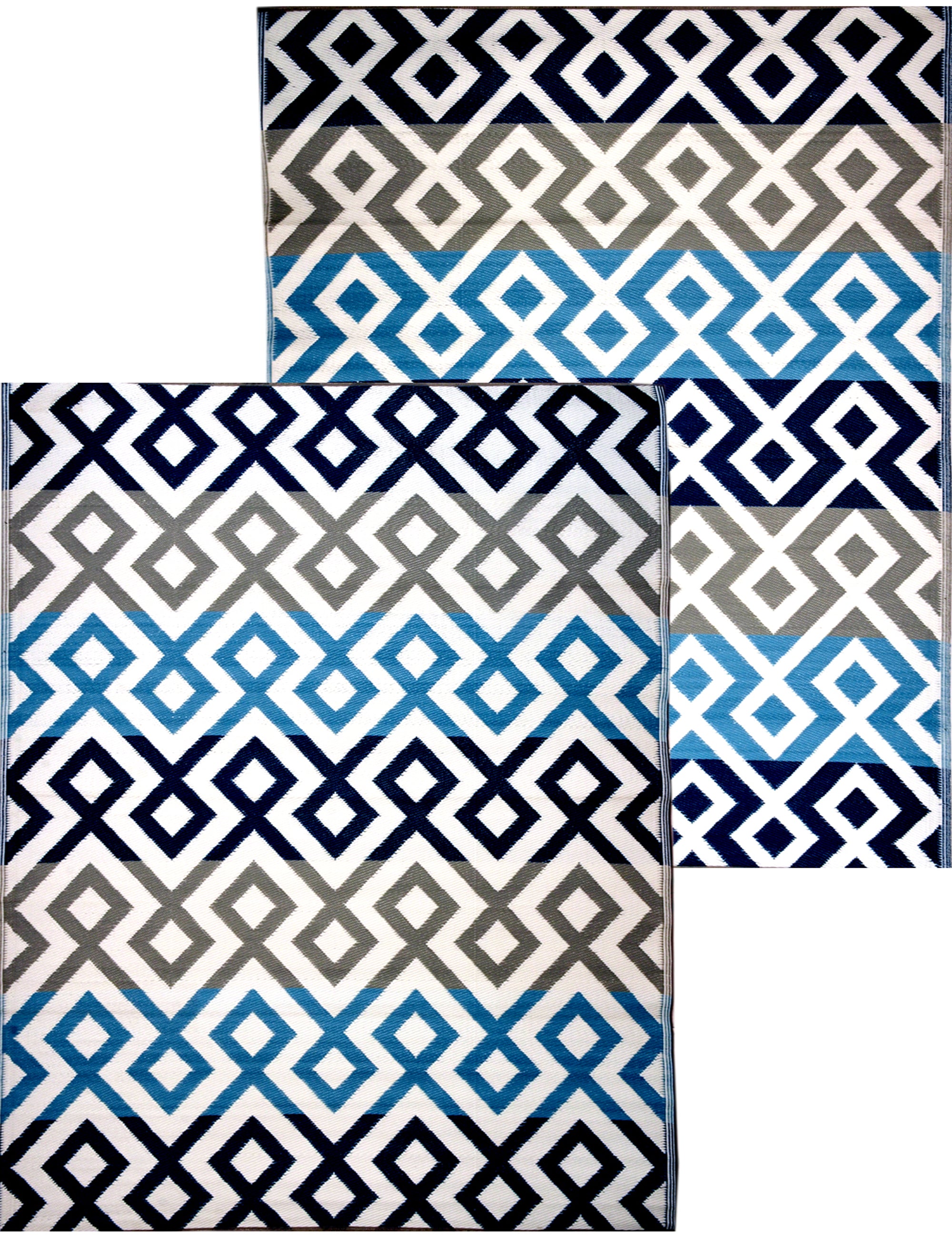 Reversible Indoor/Outdoor Mats - Chatai-2696-Blue Grey-120x170