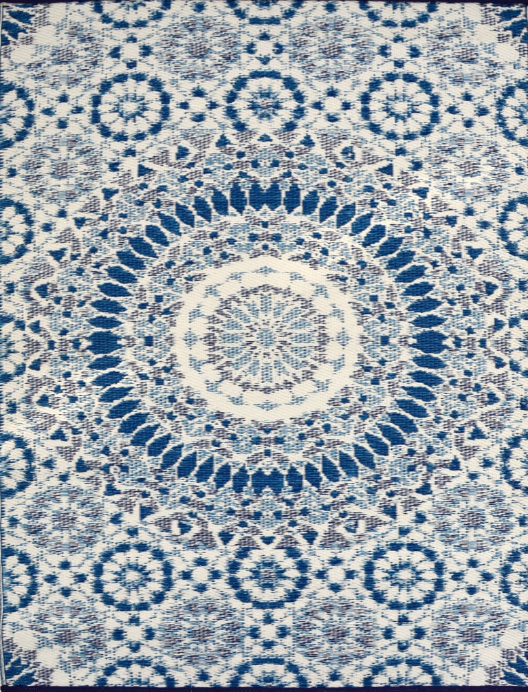 Reversible Indoor/Outdoor Mats - Chatai 2773 - Blue/White-120x170