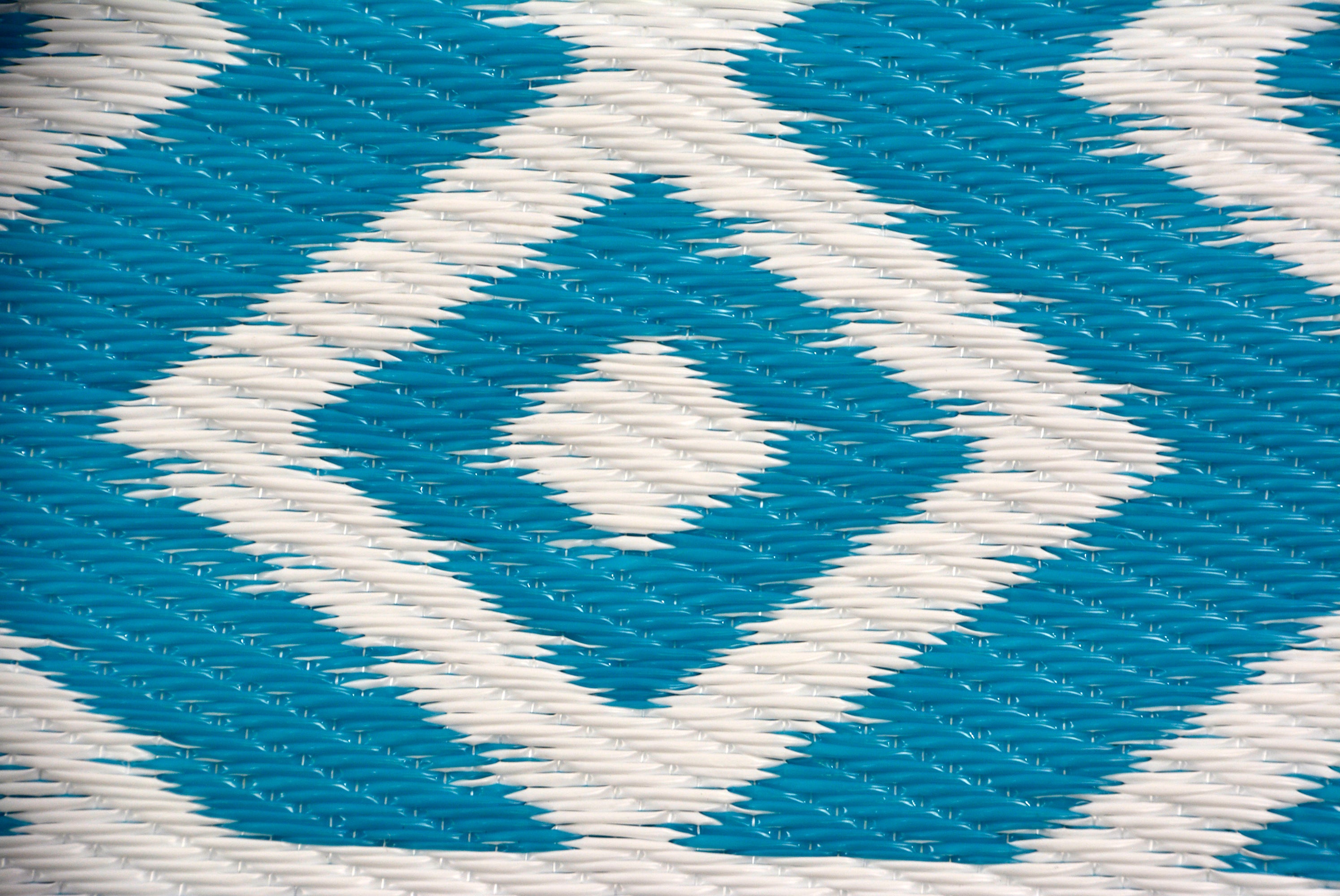 Reversible Indoor/Outdoor Mats - Chatai A002 - Aqua/White-120x170