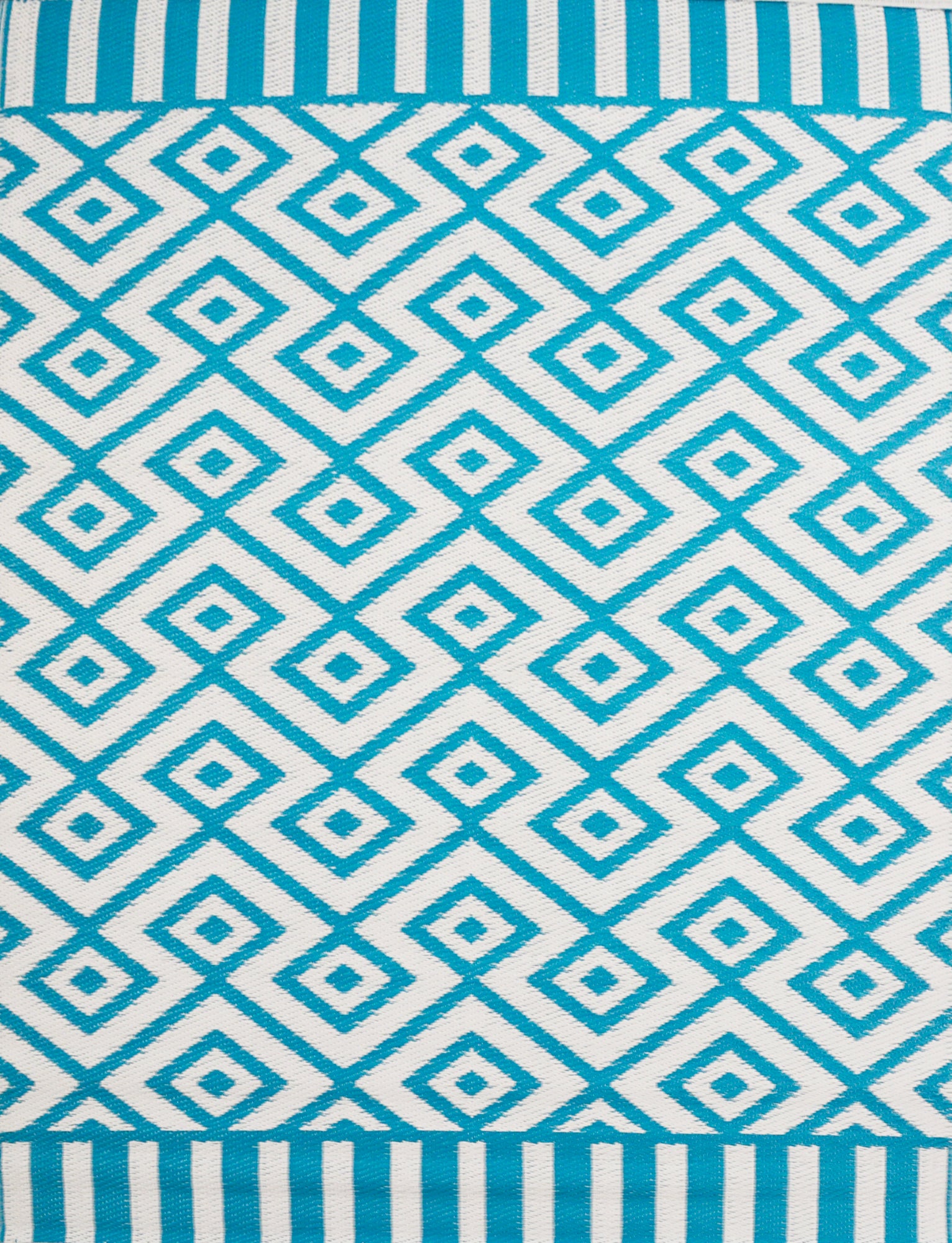 Reversible Indoor/Outdoor Mats - Chatai A002 - Aqua/White-120x170