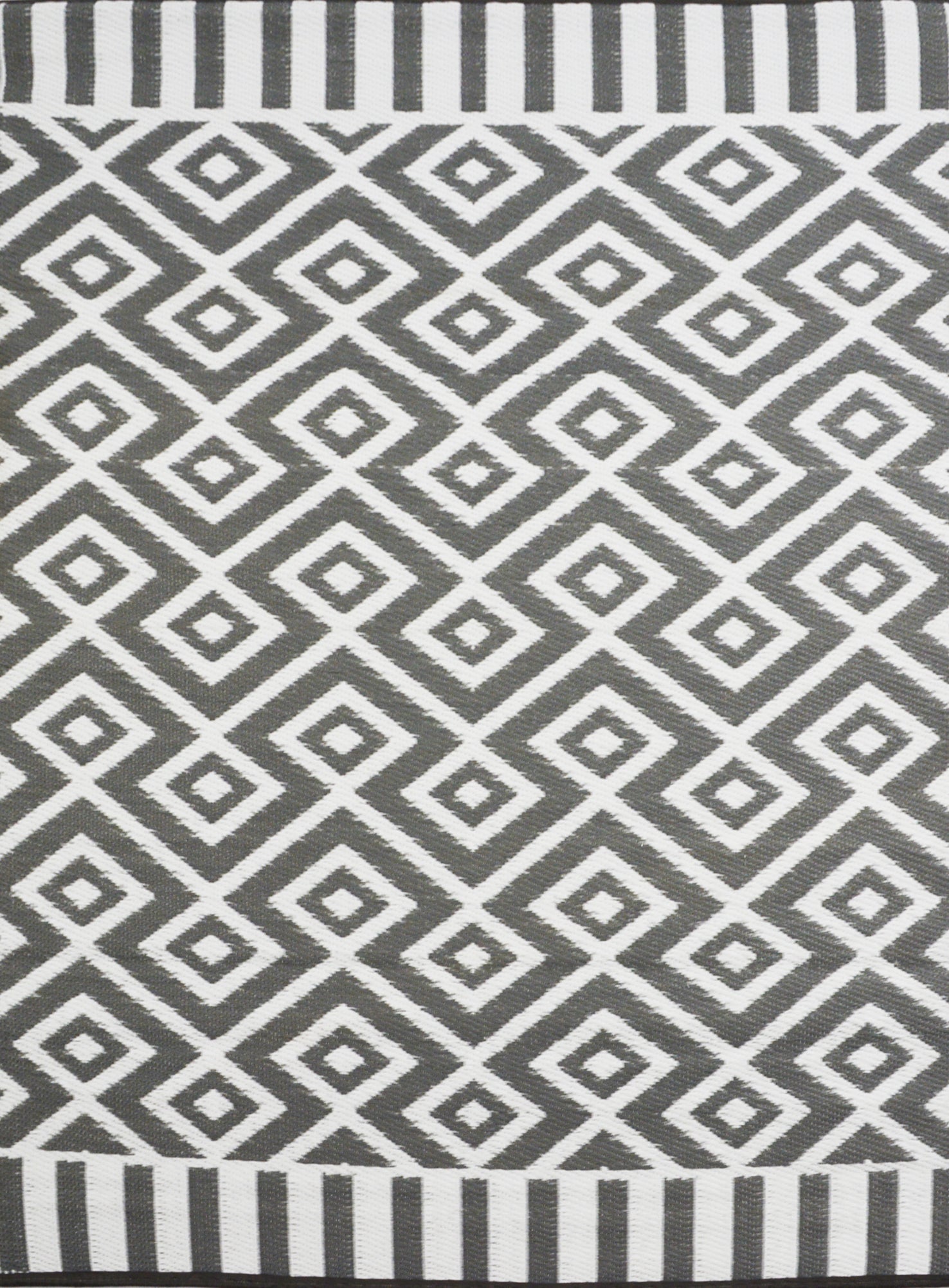 Reversible Indoor/Outdoor Mats - Chatai A002 - Grey/White-120x170