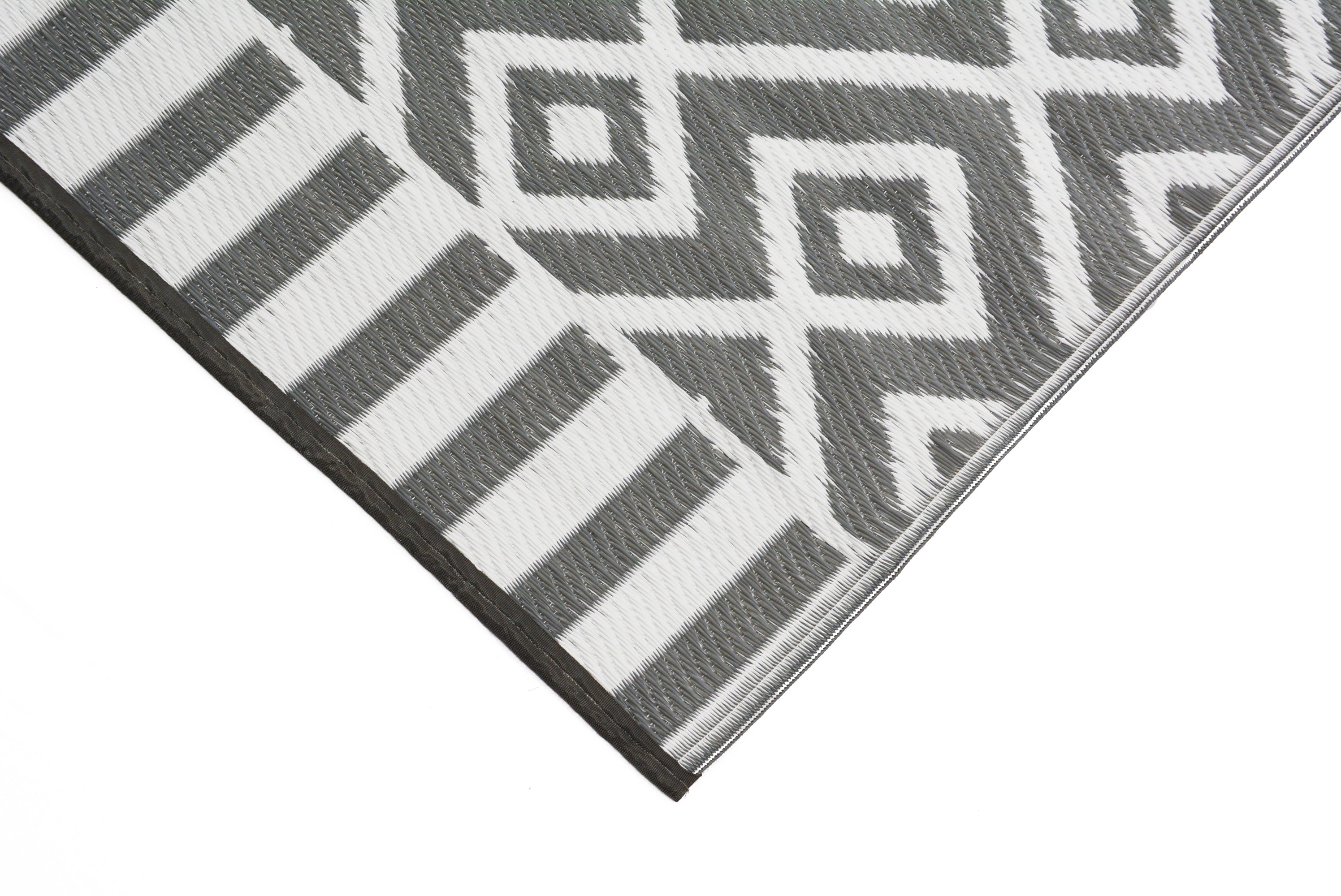 Reversible Indoor/Outdoor Mats - Chatai A002 - Grey/White-120x170