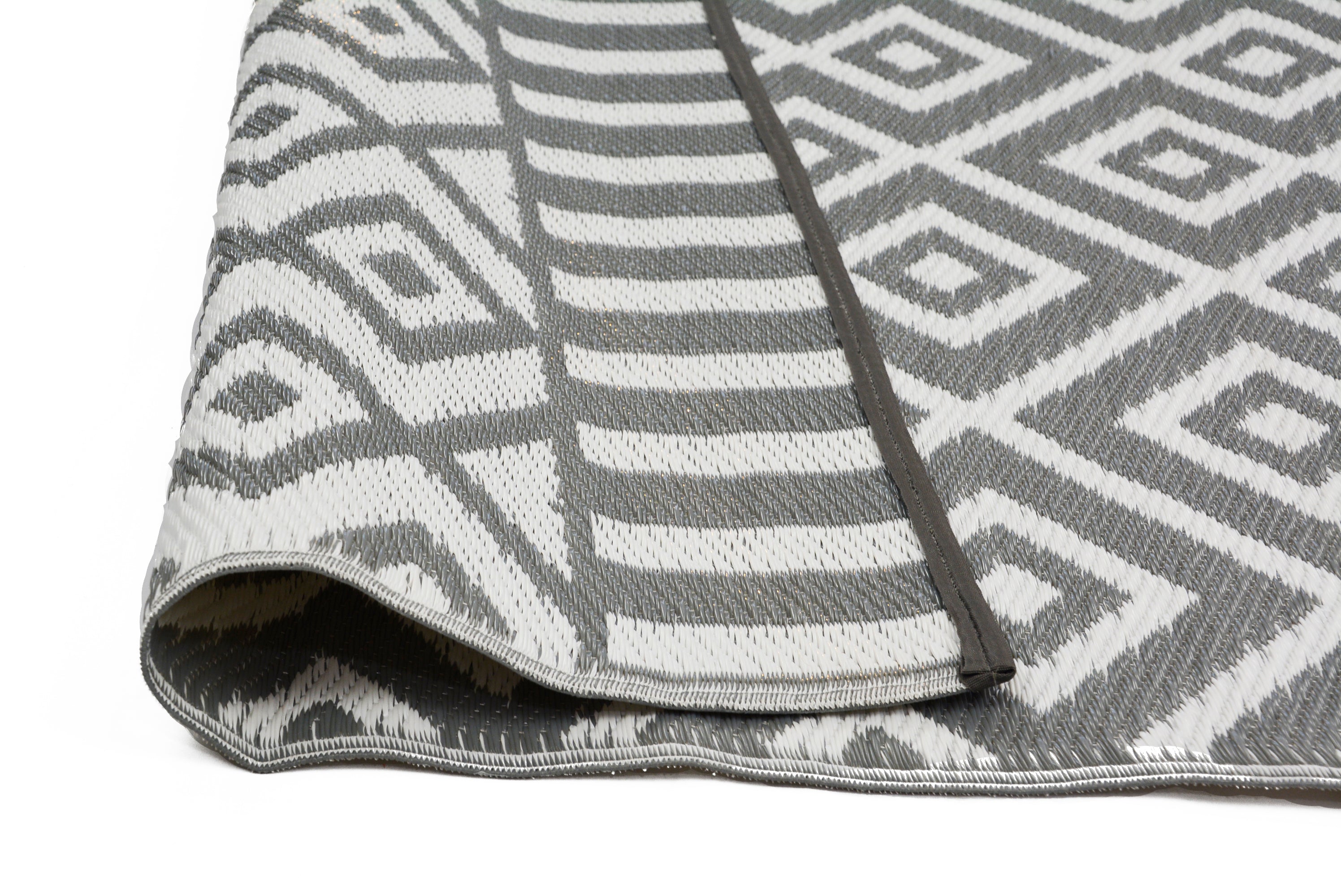 Reversible Indoor/Outdoor Mats - Chatai A002 - Grey/White-120x170