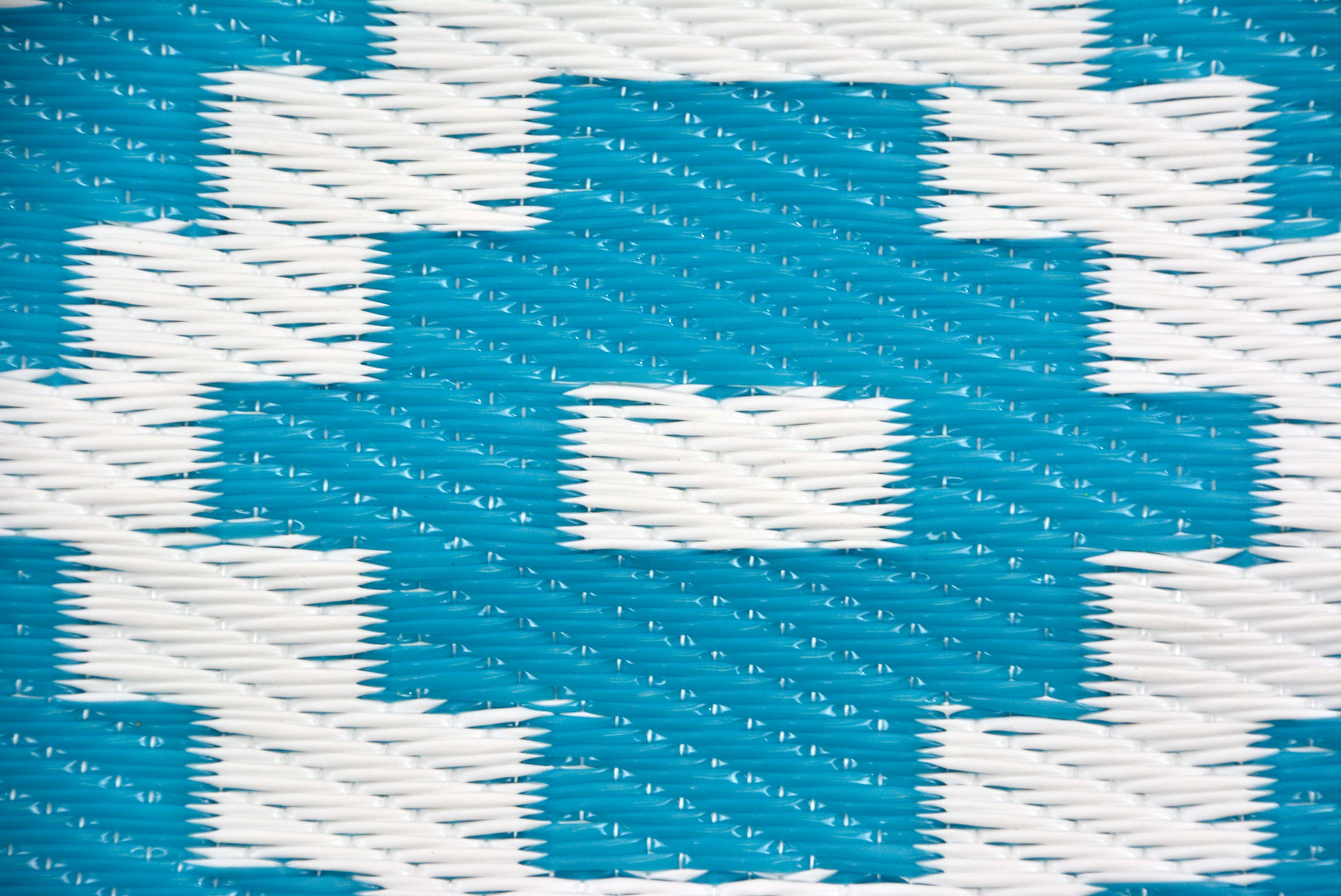 Reversible Indoor/Outdoor Mats - Chatai A004 - Aqua/White-120x170