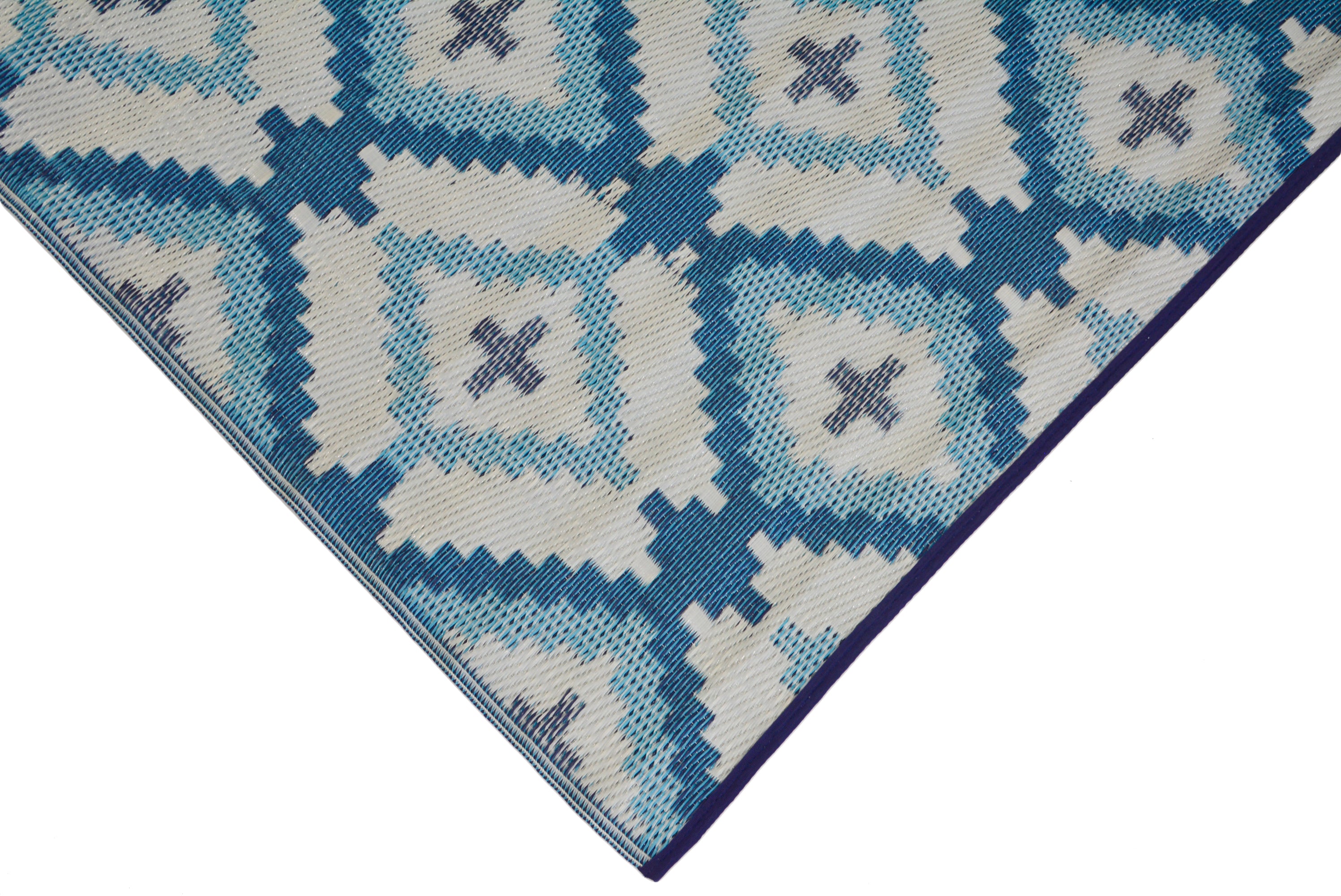 Reversible Indoor/Outdoor Mats - Chatai-ARC005-Blue Multi-120x170