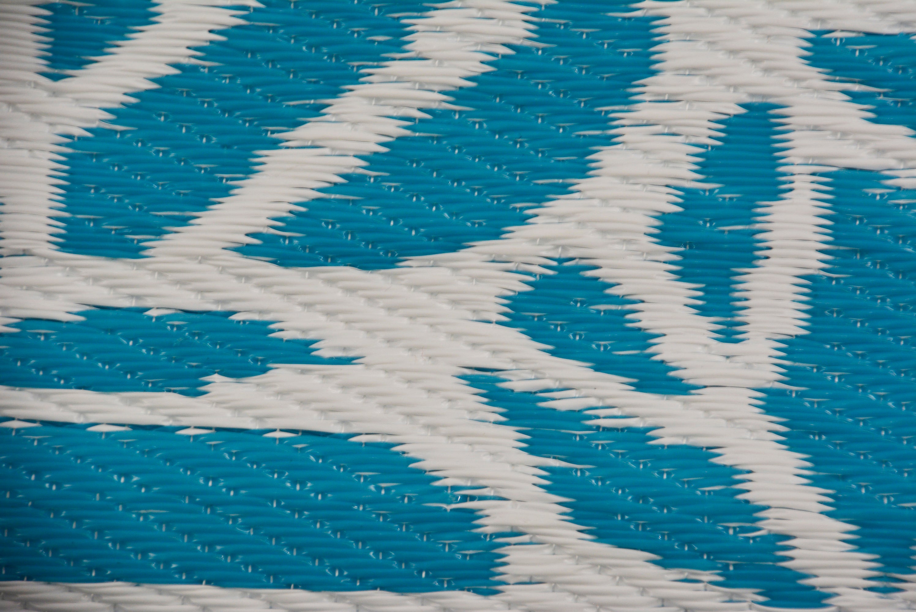 Reversible Indoor/Outdoor Mats - Chatai A006 - Aqua/White-120x170