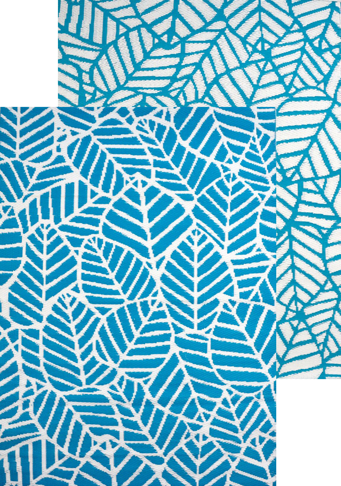Reversible Indoor/Outdoor Mats - Chatai A006 - Aqua/White-120x170